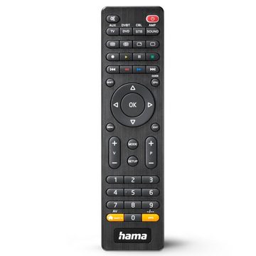 Hama Universal Infarot Fernbedienung für TV, DVD-Player, Audiogeräte Universal-Fernbedienung (8-in-1, Samsung, LG, Philips, Panasonic, Codeliste, 10m Reichweite, schwarz)