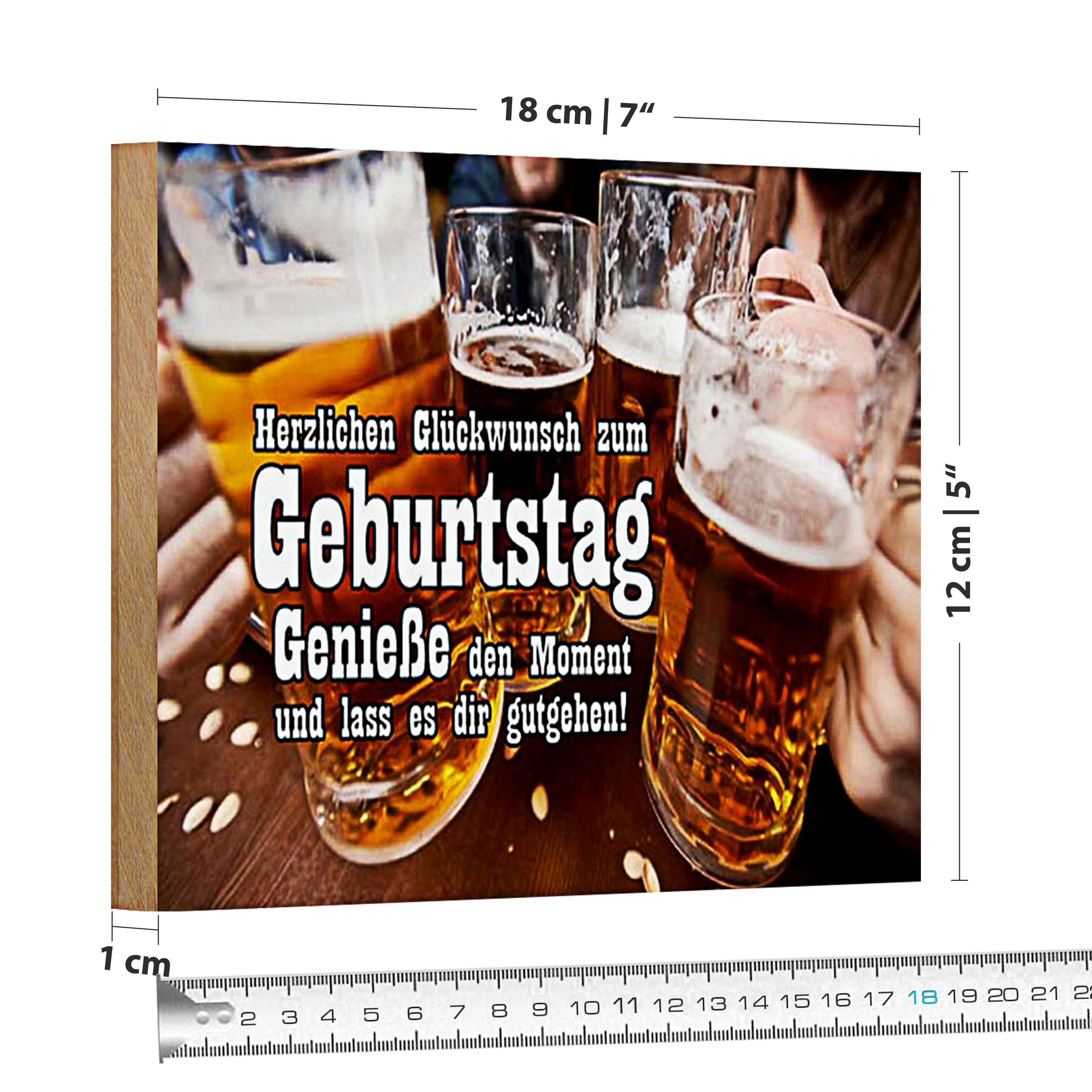 Roomando Holzbild Spruch 18x12cm Glückwunsch zum Geburtstag Bier günstig online kaufen