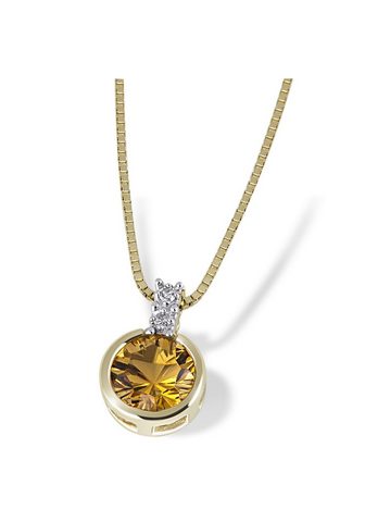 GOLDMAID Ожерелье 585/- Gelbgold 1 Citrin 2 Dia...