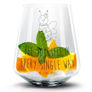 Mr. & Mrs. Panda Cocktailglas Biene Blume - Transparent - Geschenk, Cocktail Glas mit Wunschtext, C, Premium Glas, Personalisierbar