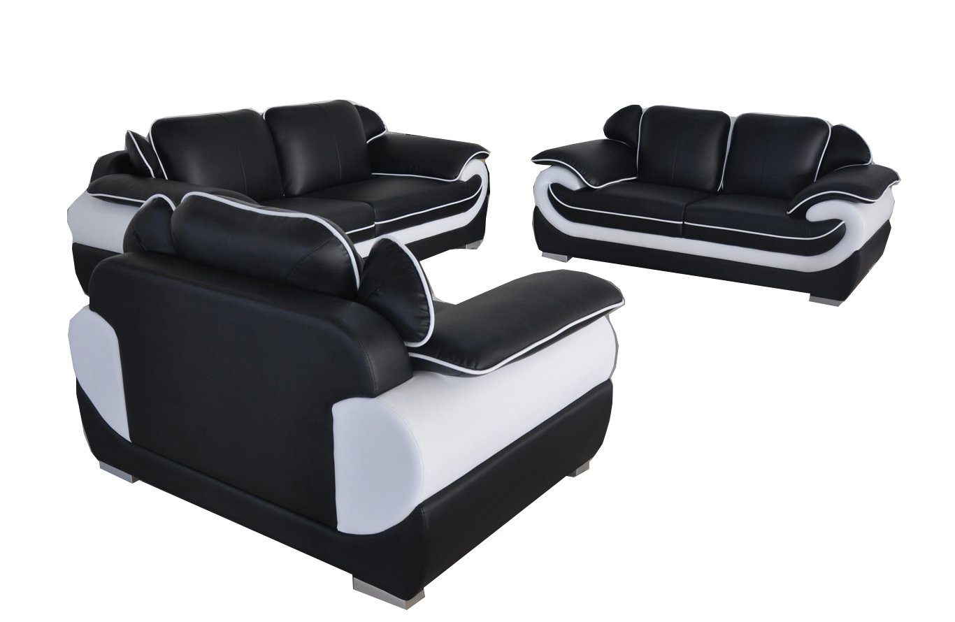 Schwarze in Made JVmoebel Sofa Design Europe 3+2+1 Neu, Polstermöbel luxus Sofagarnitur