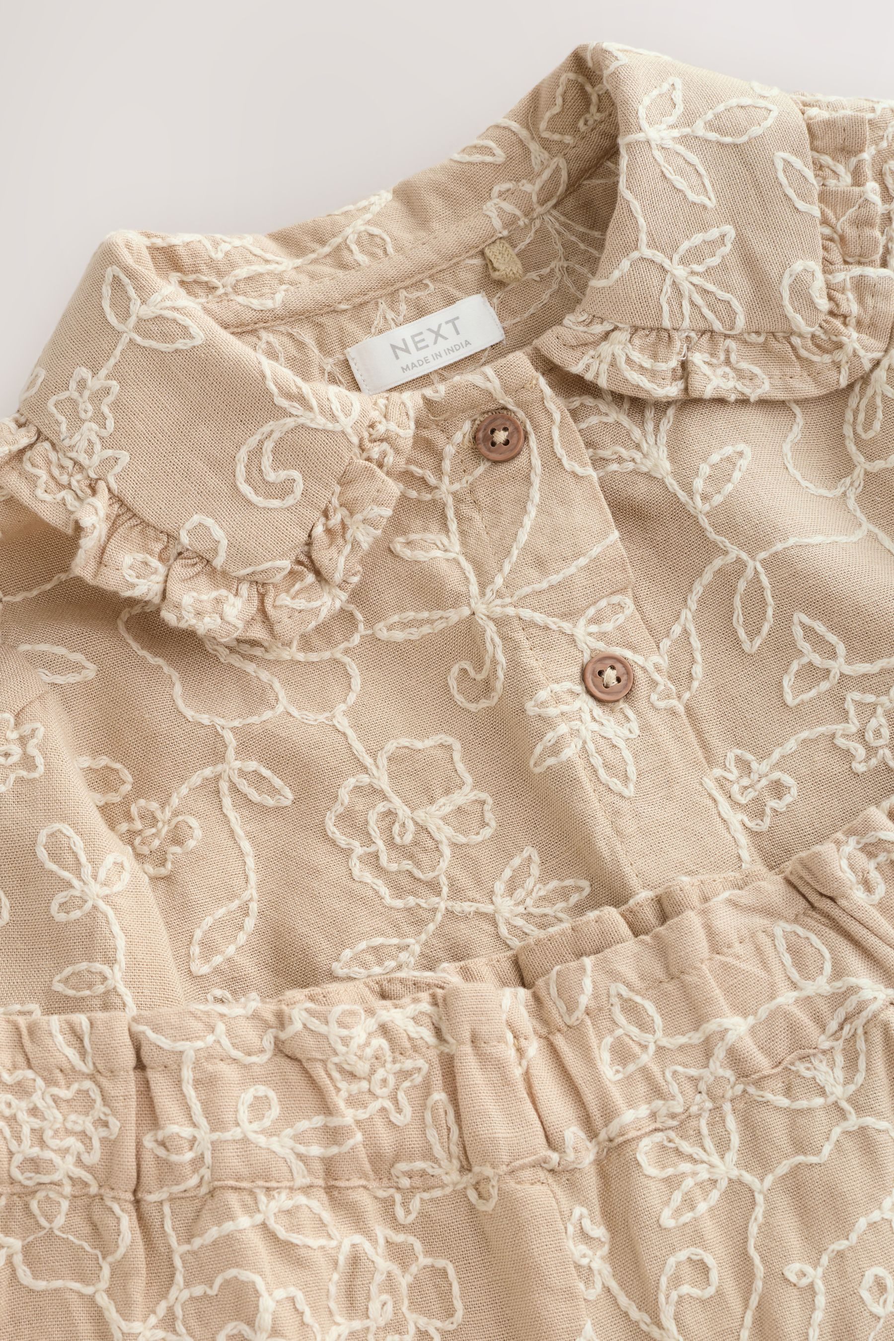 Next Shirt & Hose Bestickte Hemdjacke und Hose im Set (2-tlg)