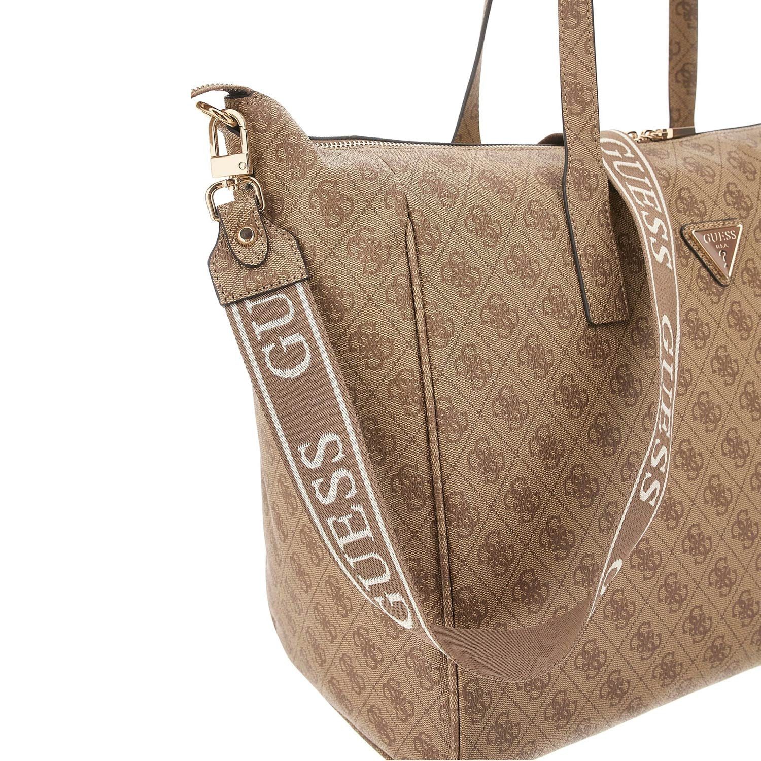 Guess Umhängetasche GUESS Weekender Shopper Latona Latte Logo (1, 1-tlg., 1)