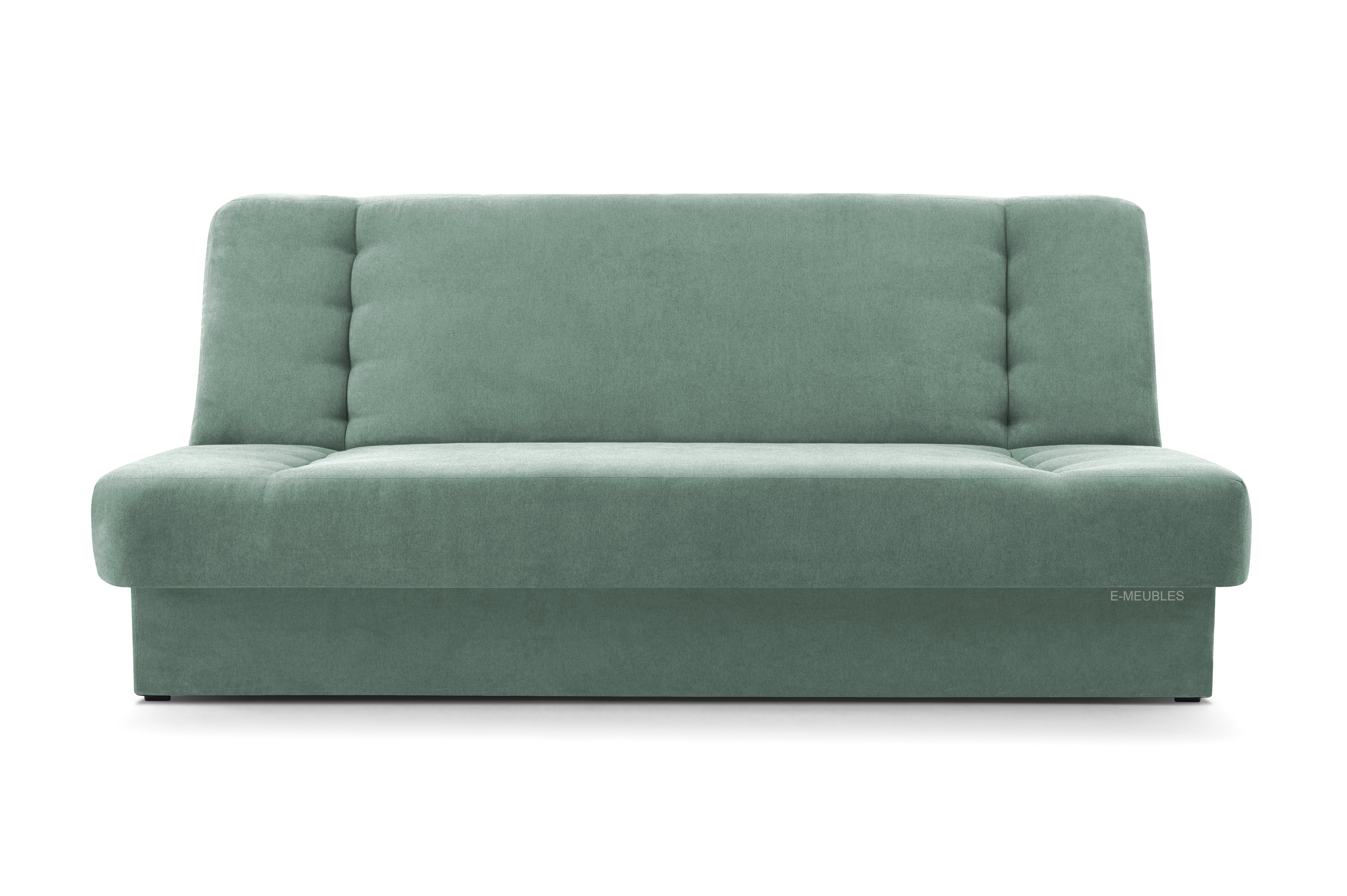 MOEBLO Schlafsofa Cyprus, Sofa Kippsofa Klappsofa Clic-Clack Couch für Wohnzimmer Federkern Sofagarnitur Polstersofa - 120x190x90cm -, mit Bettkasten und Schlaffunktion Mintgrün - SORO 34