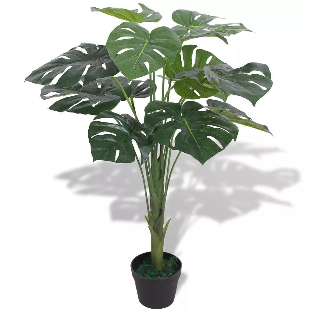 Künstliche Zimmerpflanze Künstliche Monstera Fensterblatt mit Topf 70 cm Grün Pflanze realistis