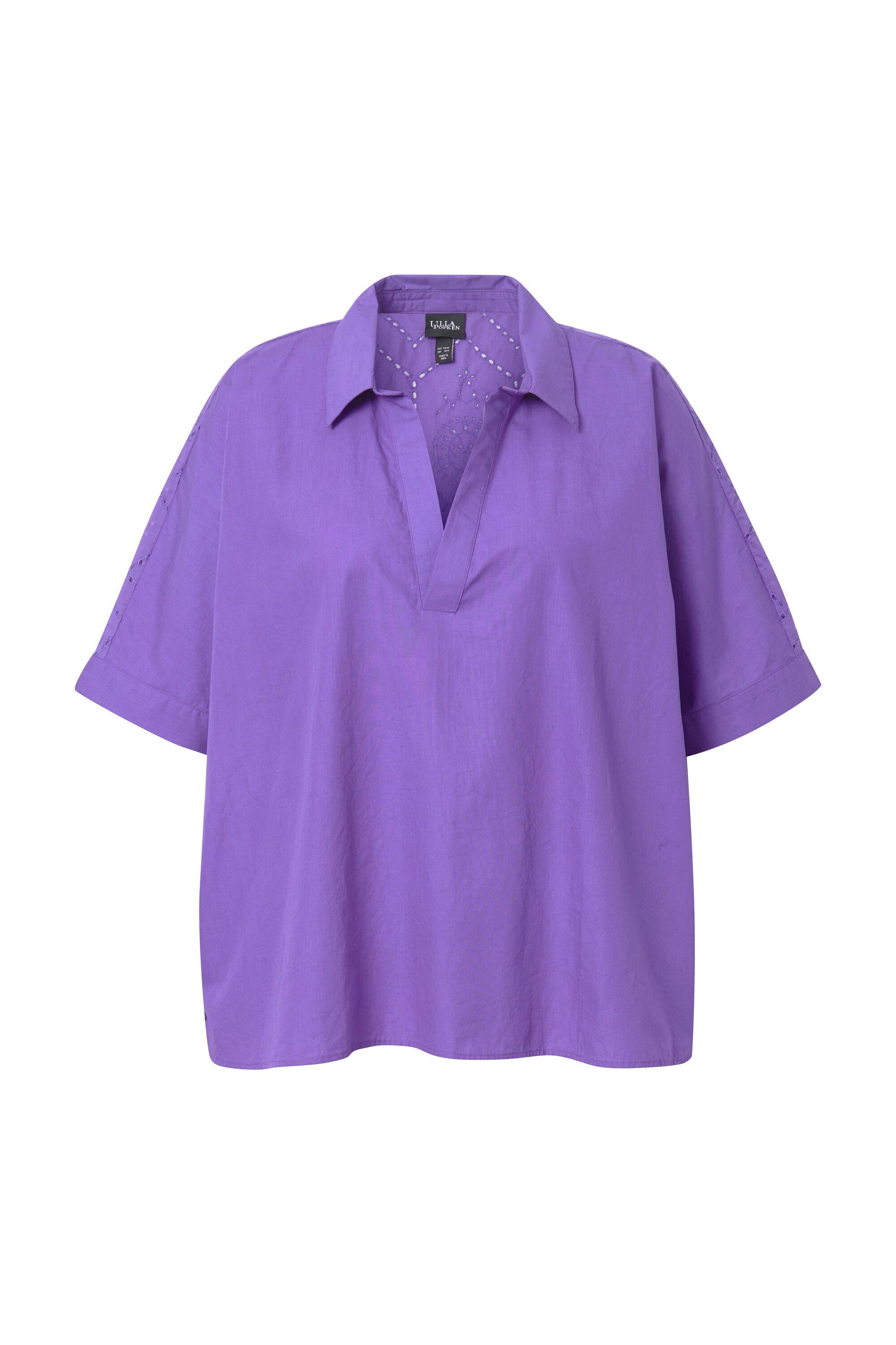 Ulla Popken Hemdbluse Bluse Lochstickerei Oversized günstig online kaufen