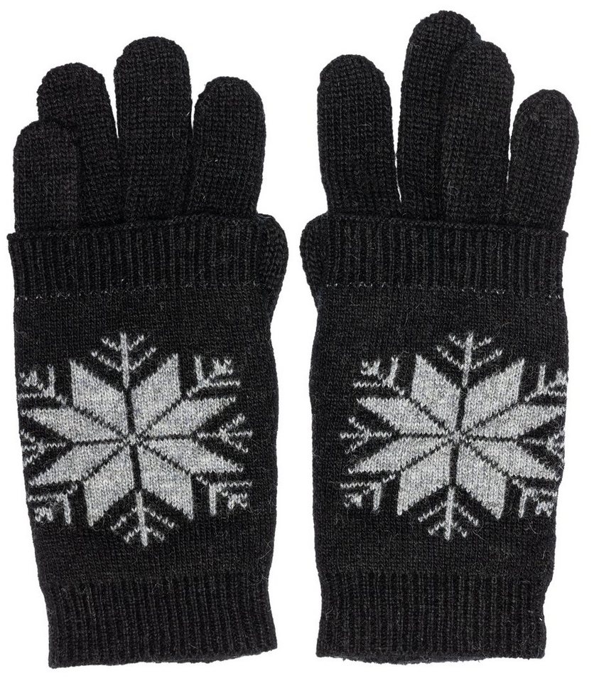 Caspar Strickhandschuhe GLV018 warme Damen Strick Handschuhe mit  Eiskristall Dekor