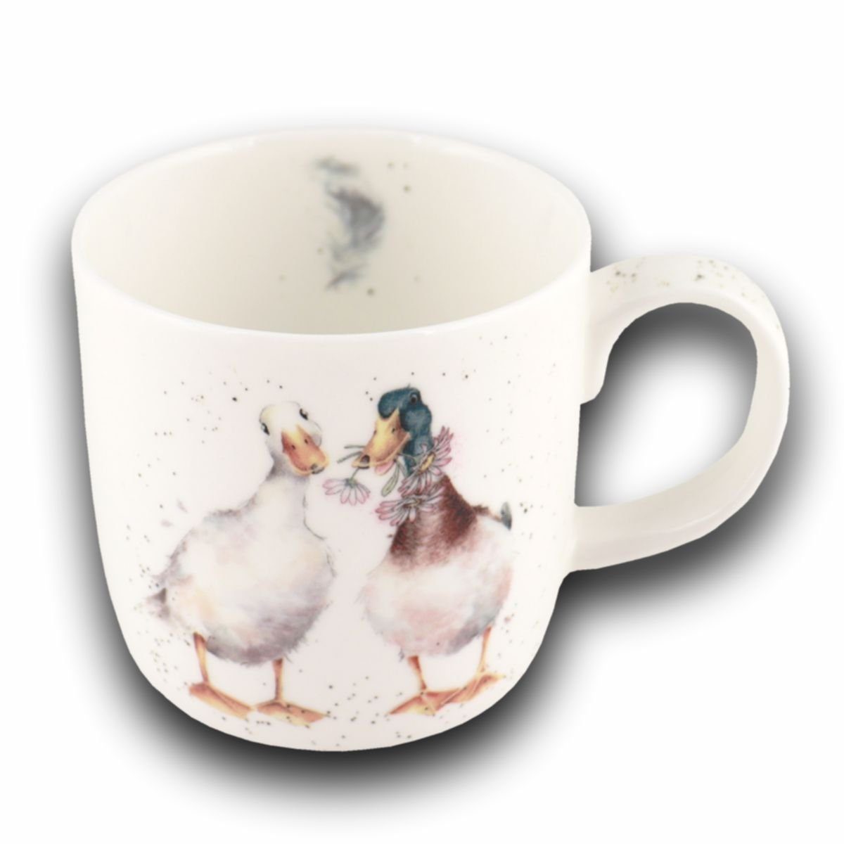 Wrendale Becher Wrendale Designs Porzellan-Becher Verliebte Enten, ca 310ml, Porzellan