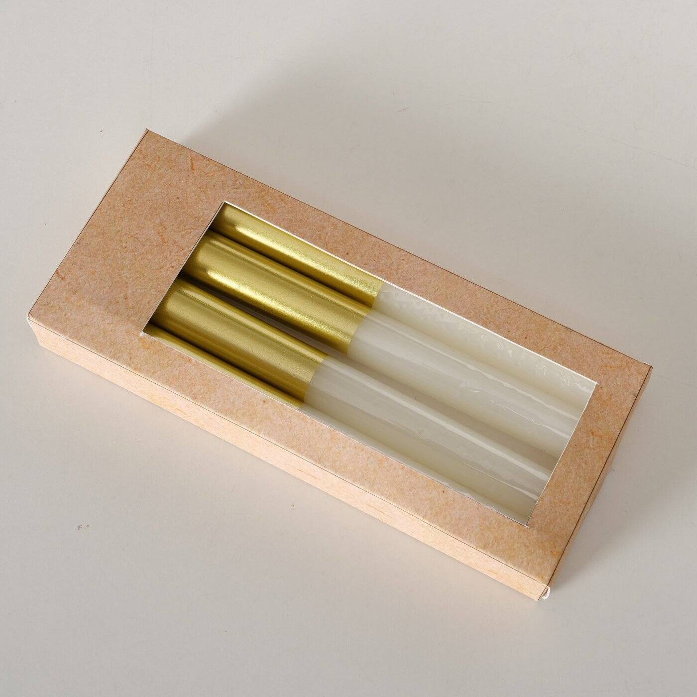 BOLTZE GRUPPE GmbH Formkerze Bunte Kerzen mit goldener Verzierung, 4er-Set (Dekokerze, Dekokerze)