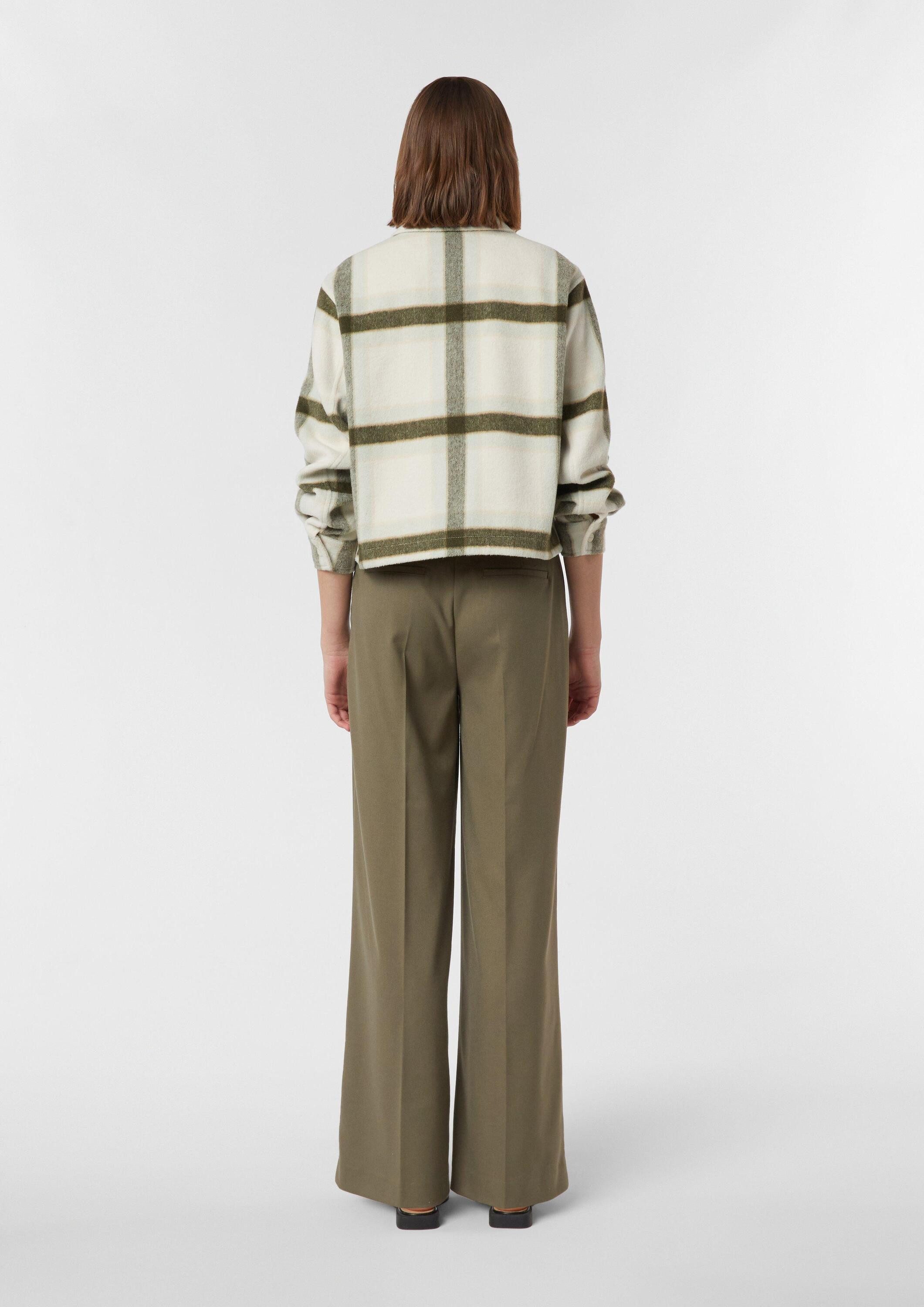 comma Chinos Hose Fließende Wide-Leg-Hose mit abnehmbarem Gürtel