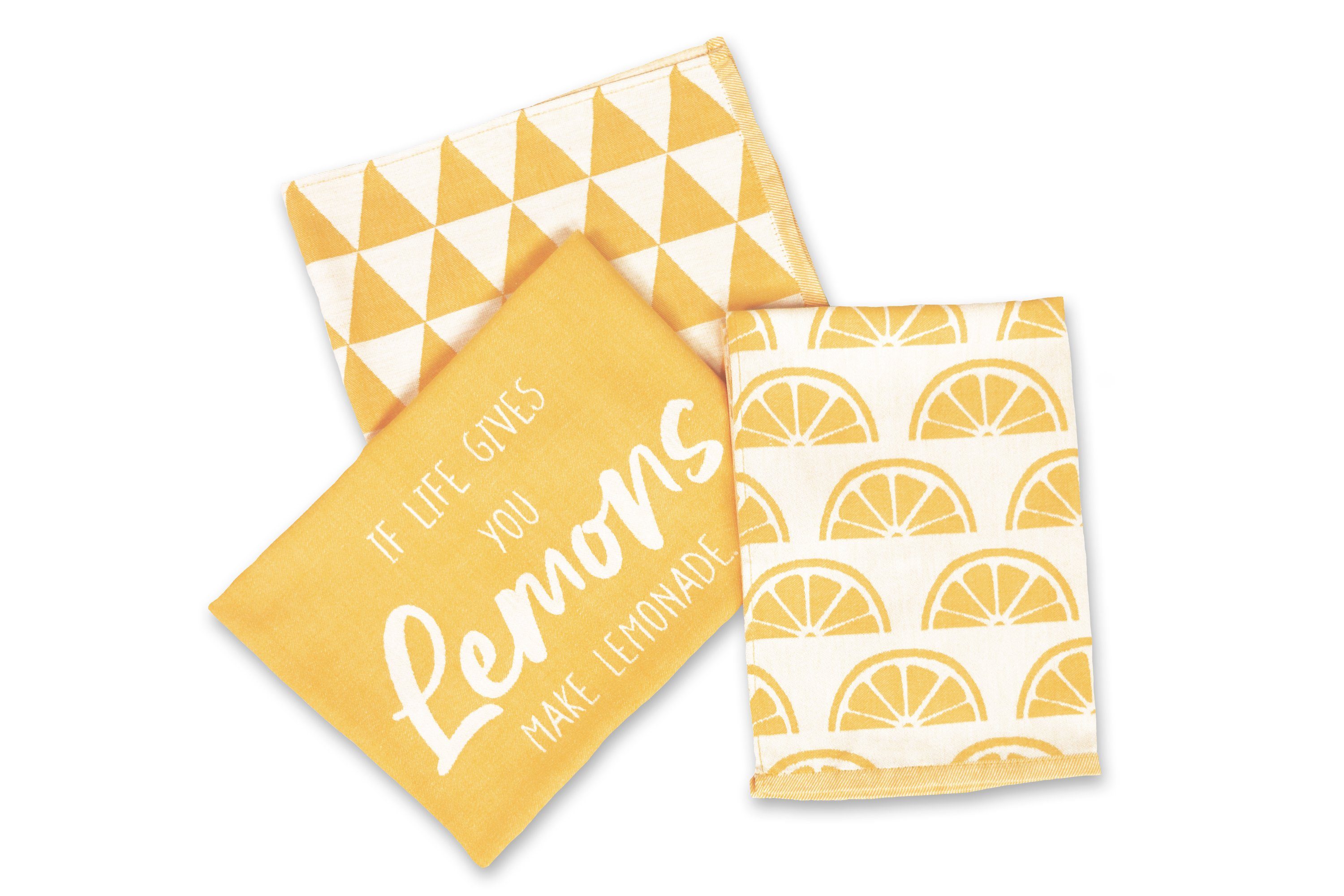 jilda-tex Geschirrtuch Make Lemonade, (Set, 6-tlg., 6 Geschirrtücher mit Mo günstig online kaufen