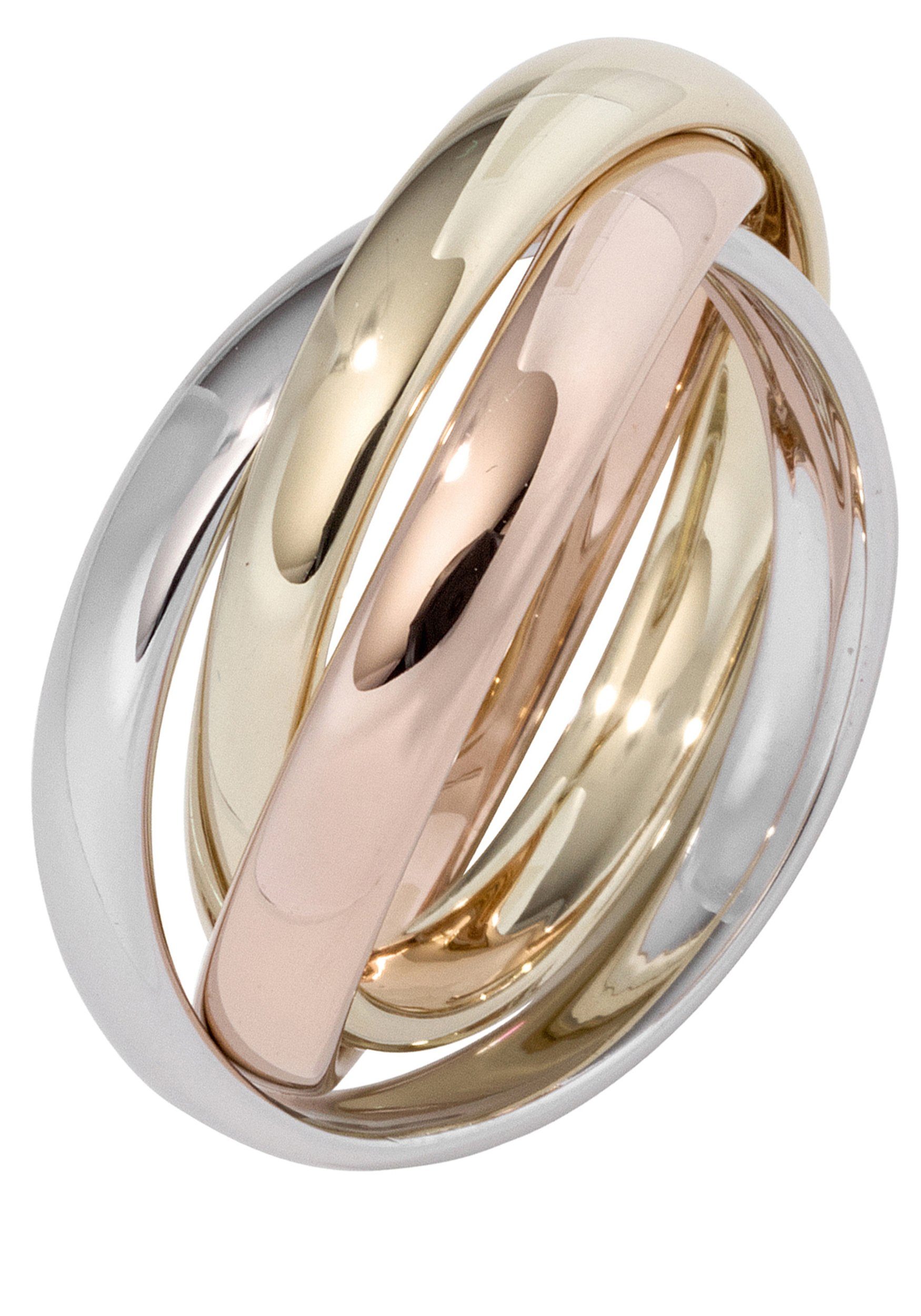 JOBO Goldring Wickelring, 585 Gold tricolor