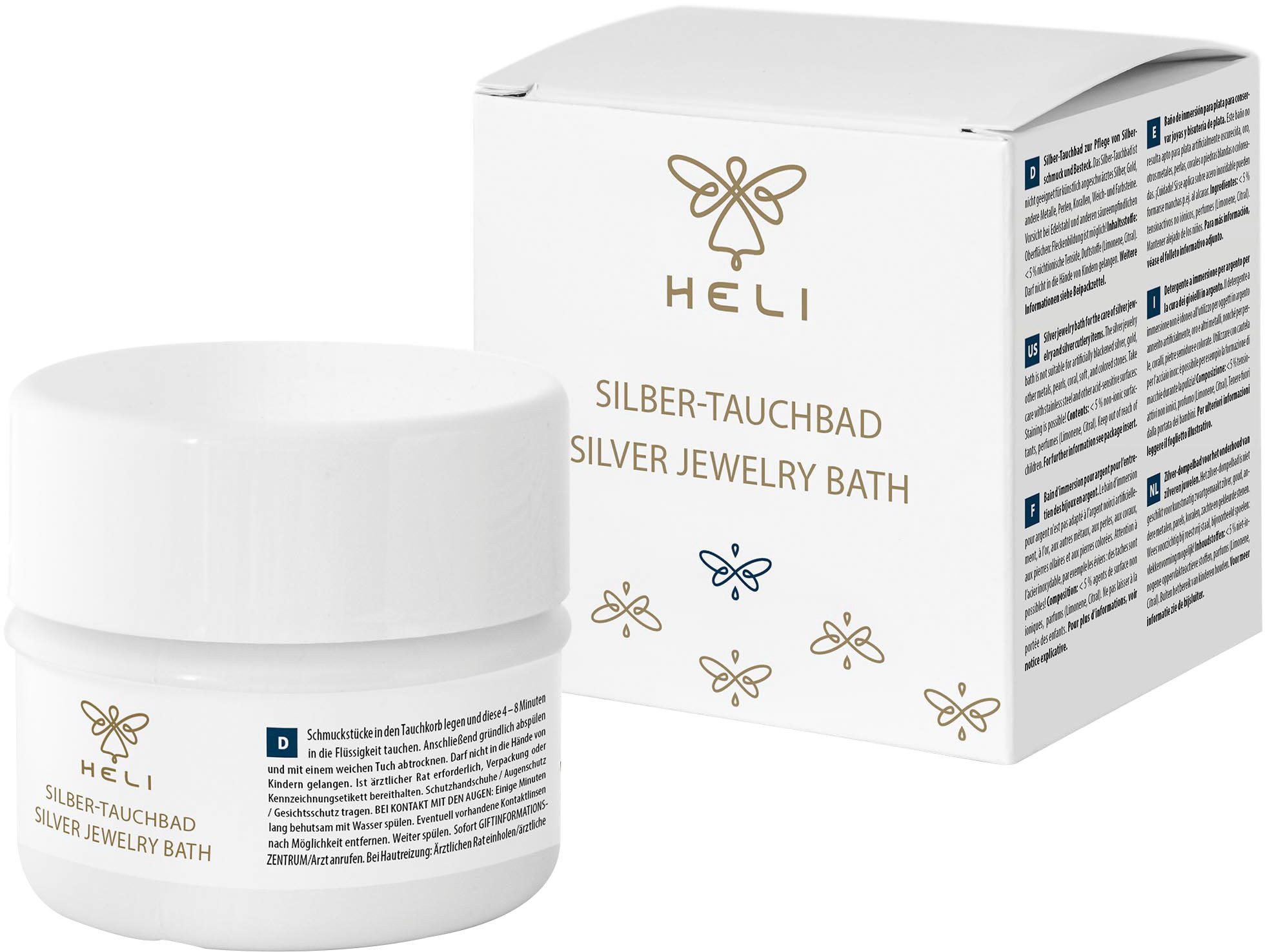 HELI Ювелирные изделия Geschenk Ювелирные изделияpflege Silber-Tauchbad für Silberschmuck Ювелирные изделияreiniger (2-St. mit Waschkorb zum Tauchen von Ювелирные изделияstücken)