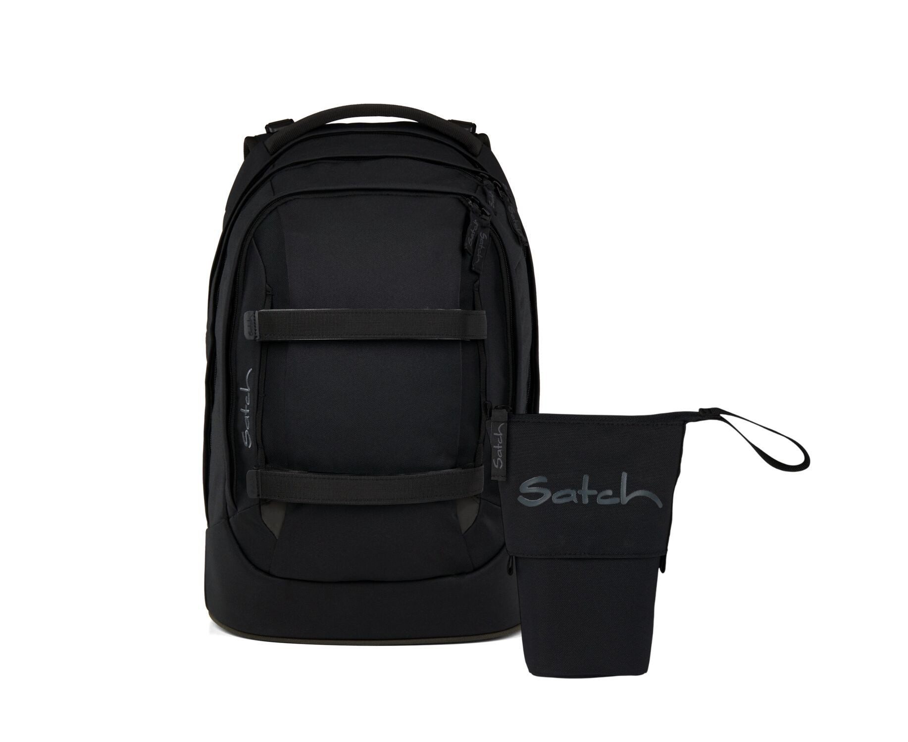 Satch Schulranzen Schulrucksack-Set PACK Blackjack 2-teilig (2-teilig), ergonomisch, Your-Size-System: auf Körpergröße anpassbar