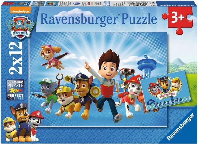 Image of 2er Set Puzzle, je 12 Teile, 26x18 cm, Ryder und die PAW Patrol