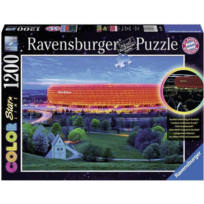 Ravensburger Puzzle »Color Star Line Allianz Arena« 1200 Puzzleteile leuchtet im Dunkeln Made in Germany FSC® - schützt Wald - weltweit