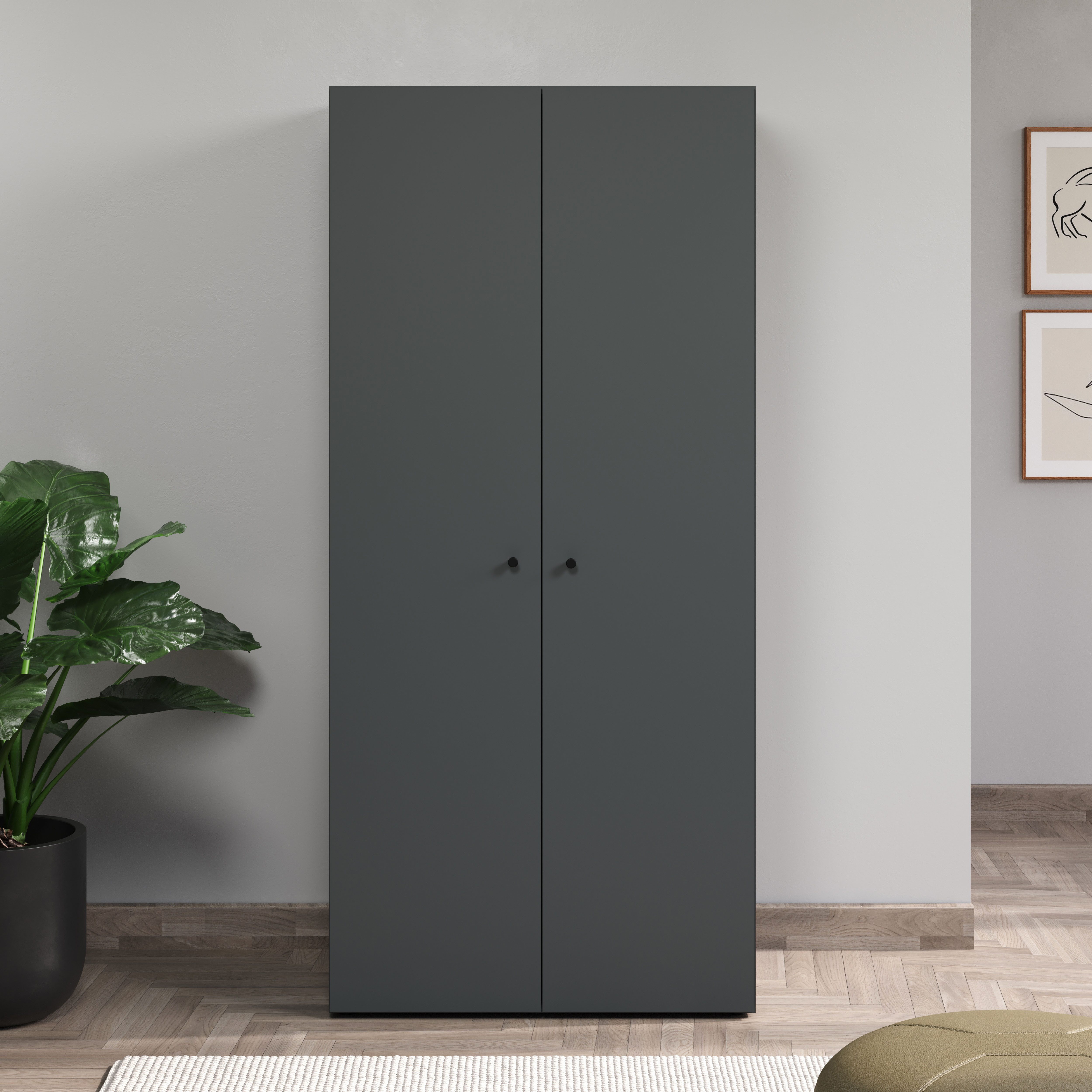 INOSIGN Kleiderschrank Jersey Schlafzimmerschrank Garderobe Bestseller Schrank (Multischrank Wäscheschrank Hochschrank) Drehtürenschrank mit modernen Griffen Otto´s Choice