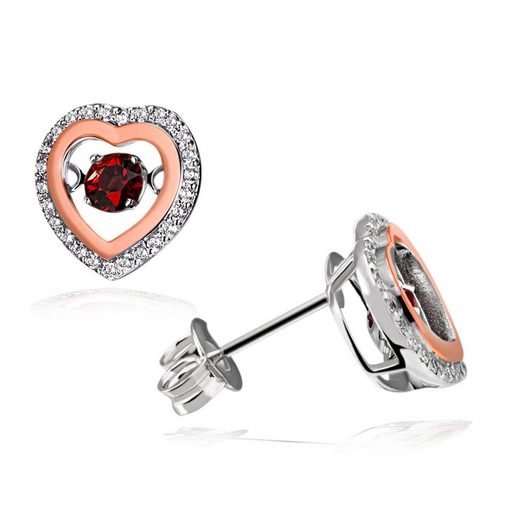 Averdin Paar Ohrringe 925/- Silber 2 Granate 52 Zirkonia online kaufen