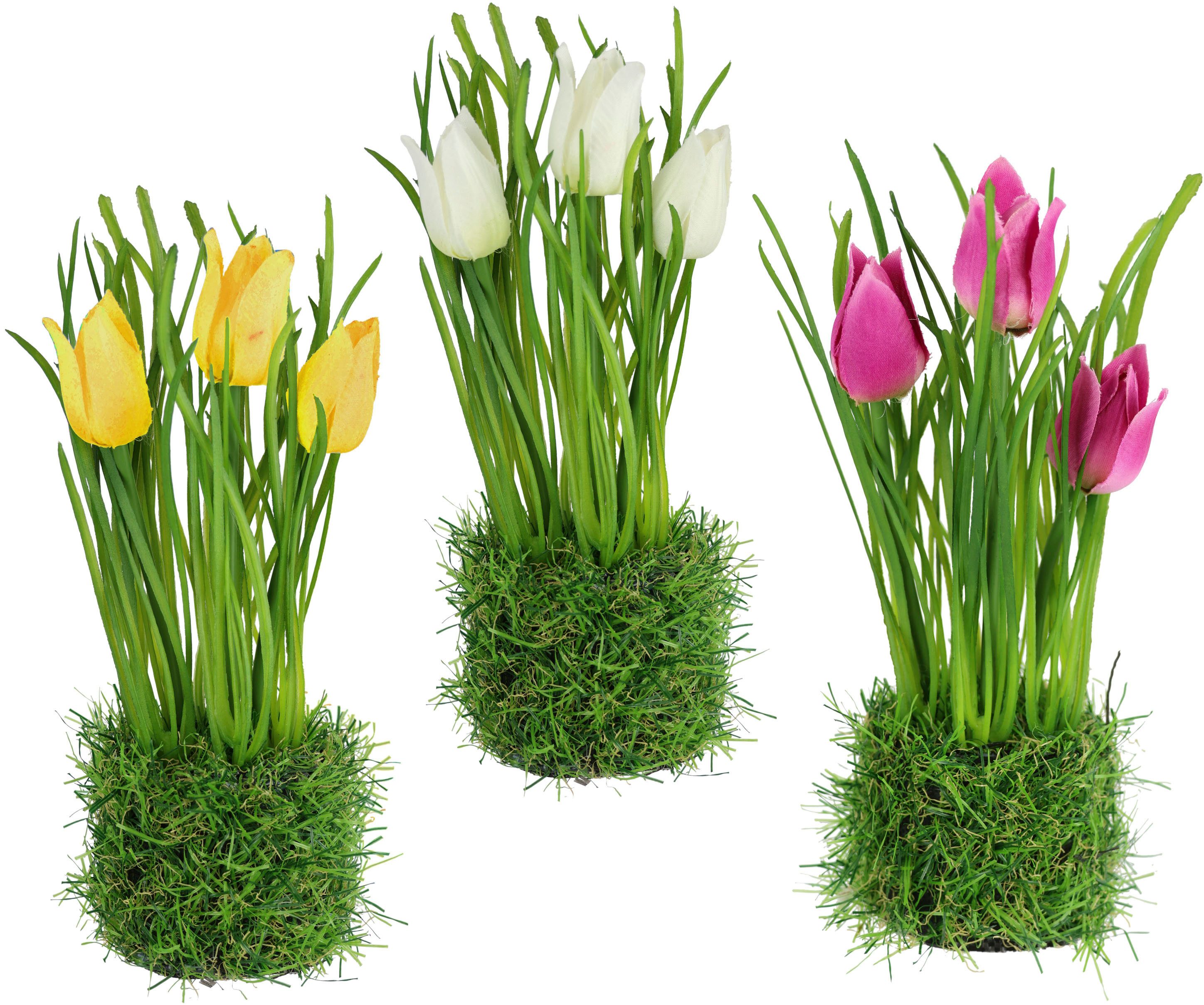 Kunstblume Künstliche Tulpe im Gras