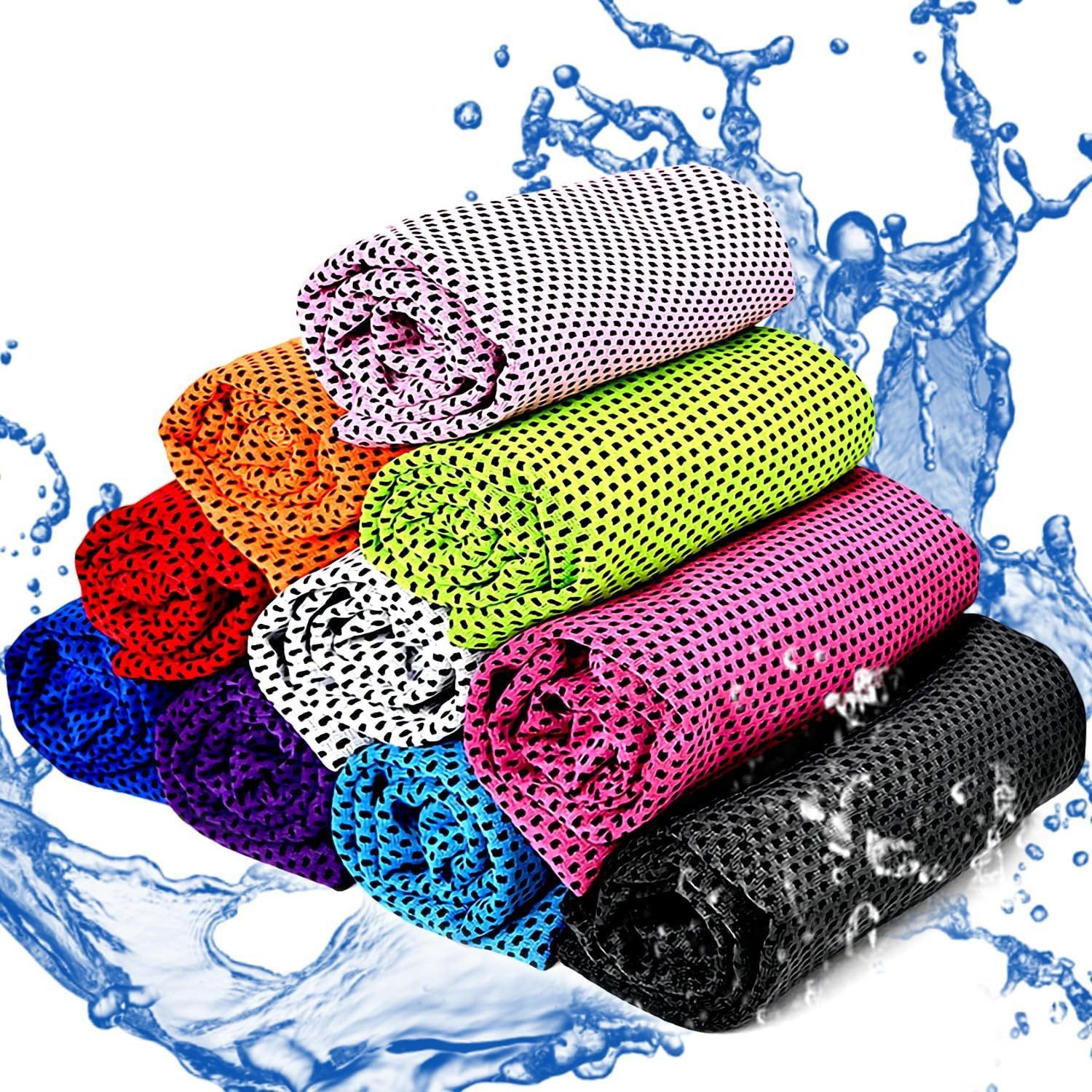 FELIXLEO Sporthandtuch 10 Kühlende Handtücher Mikrofaser Cooling Towel Fitness Strand, (40-St)