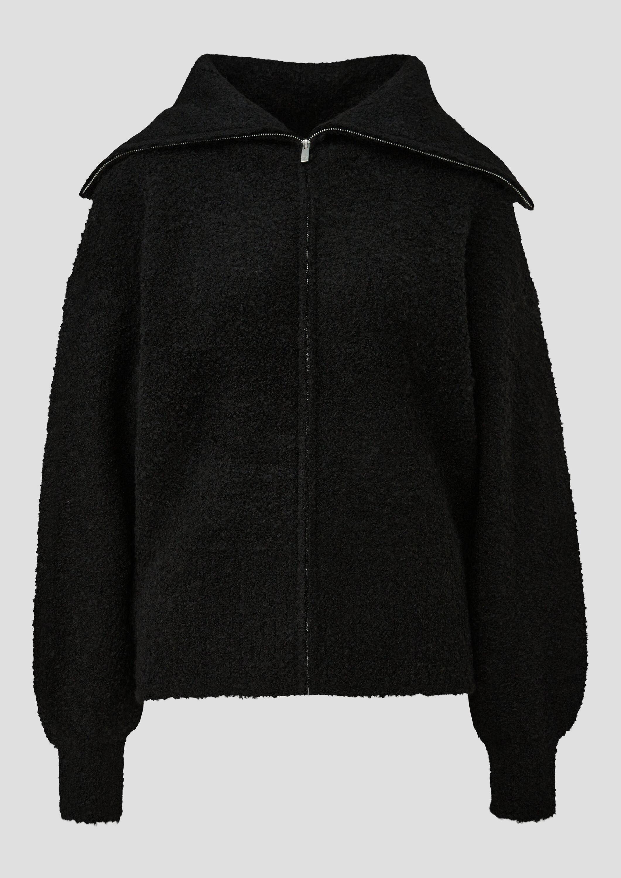 QS Cardigan Strickjacke Bouclé-Strickjacke