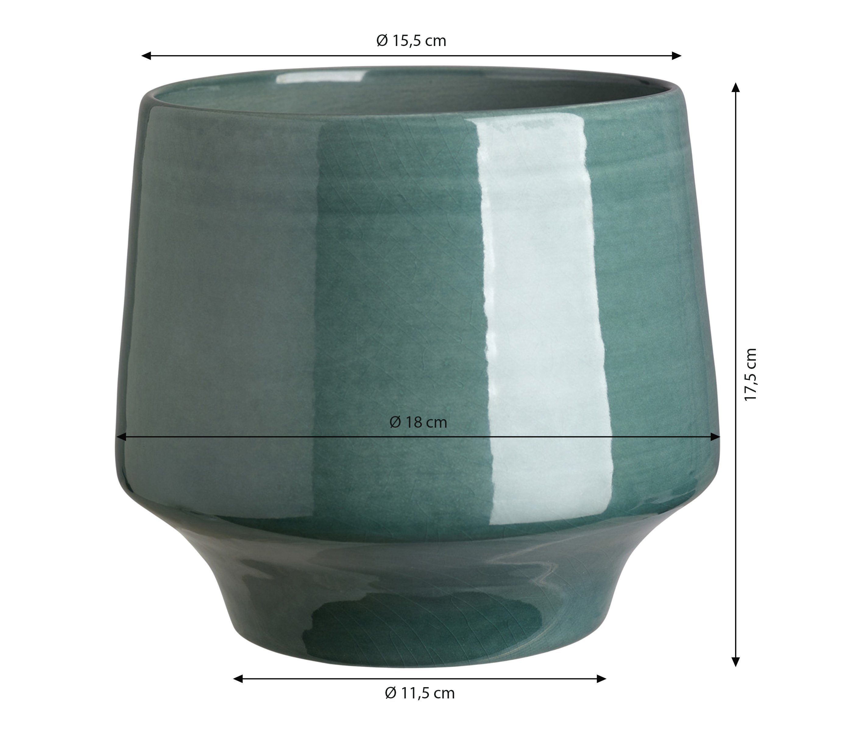 Dehner Übertopf Elsa, türkis, verschiedene Größen, hochwertige, glasierte K günstig online kaufen