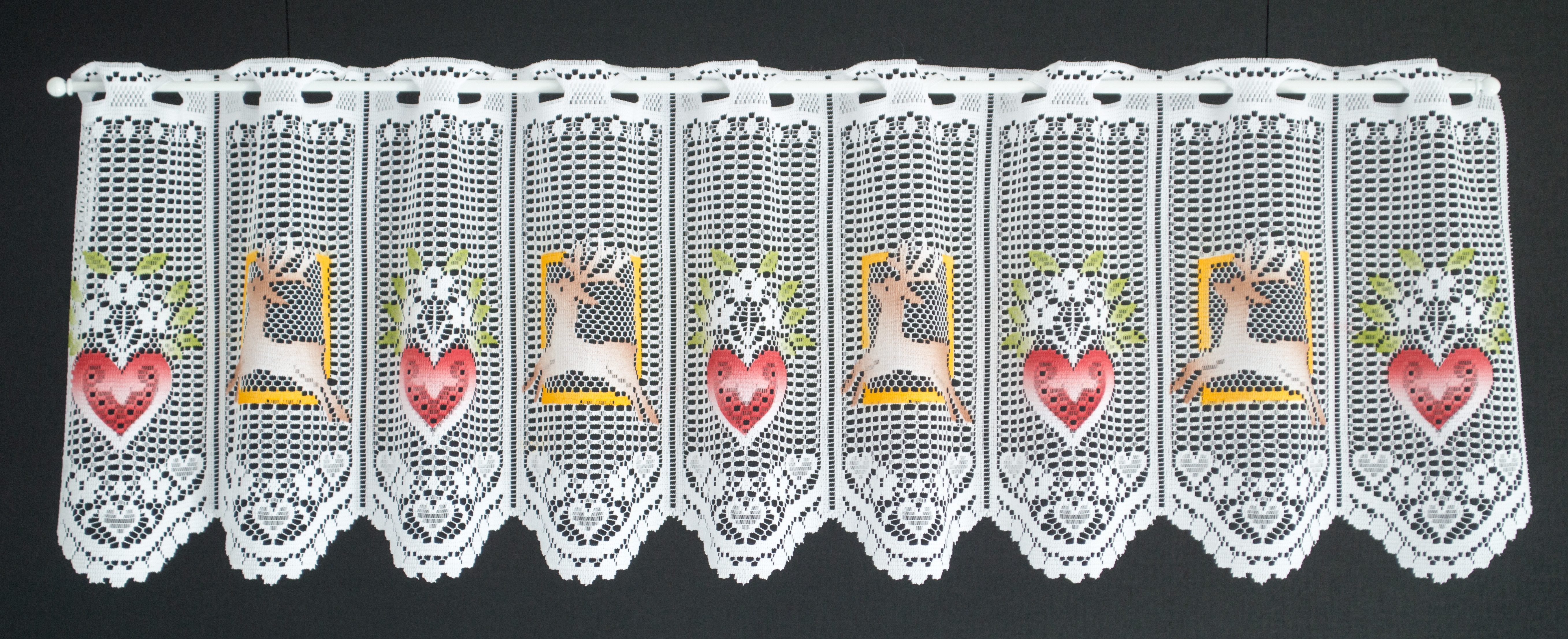 Gardinen Kranzusch Scheibengardine mit Hirsch und günstig online kaufen