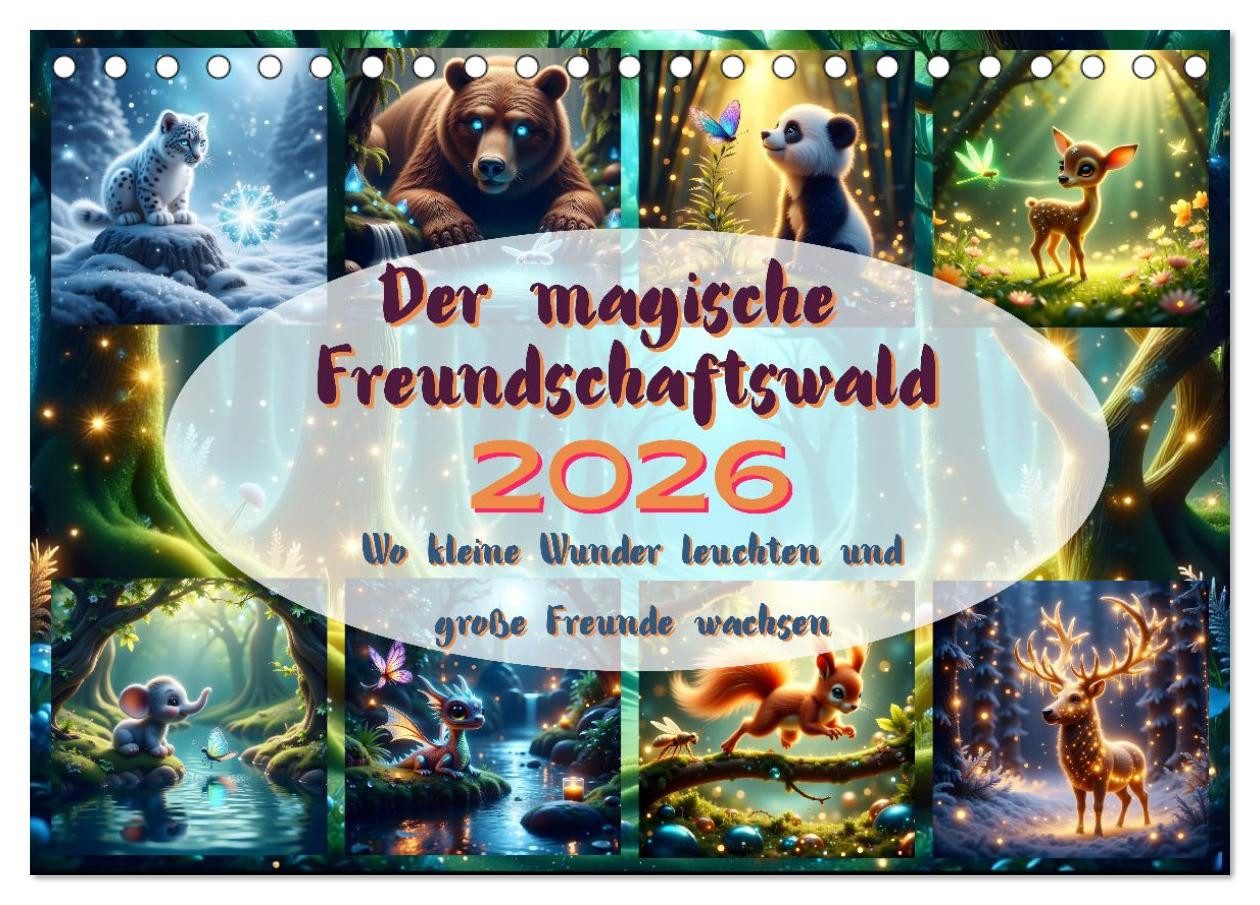 CALVENDO Wandkalender Der magische Freundschaftswald (Tischkalender 2026 DIN A5 quer), CALVE