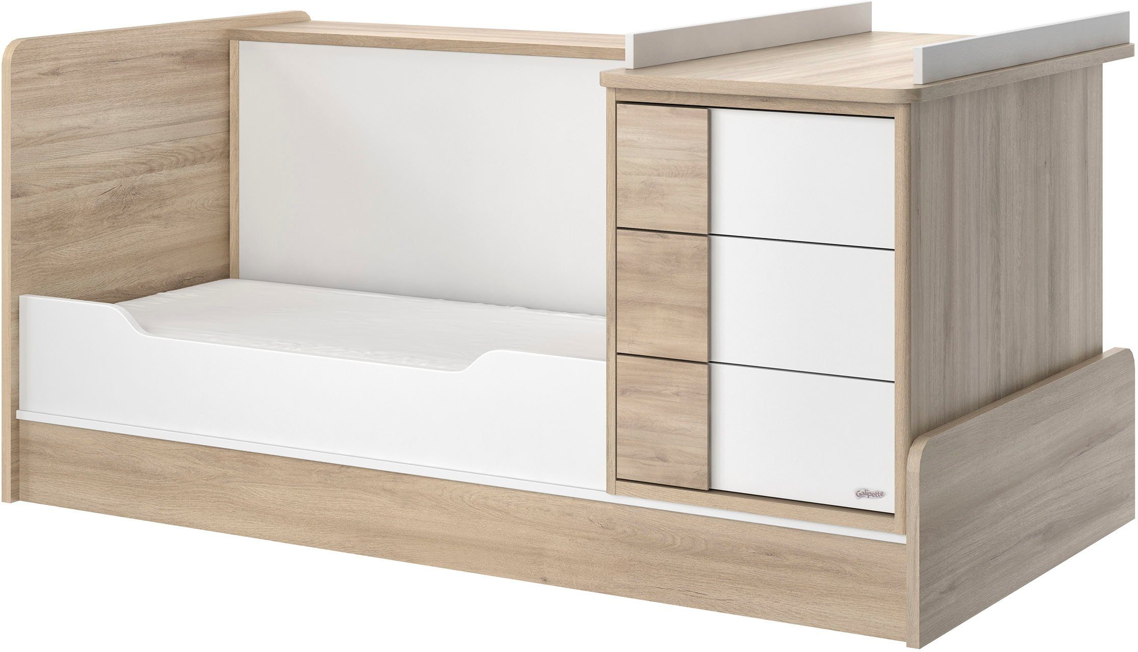 Galipette Bettanlage Sasha, (5-tlg), bestehend aus Bett, Regal, Kommode, Schreibtisch & Ablage