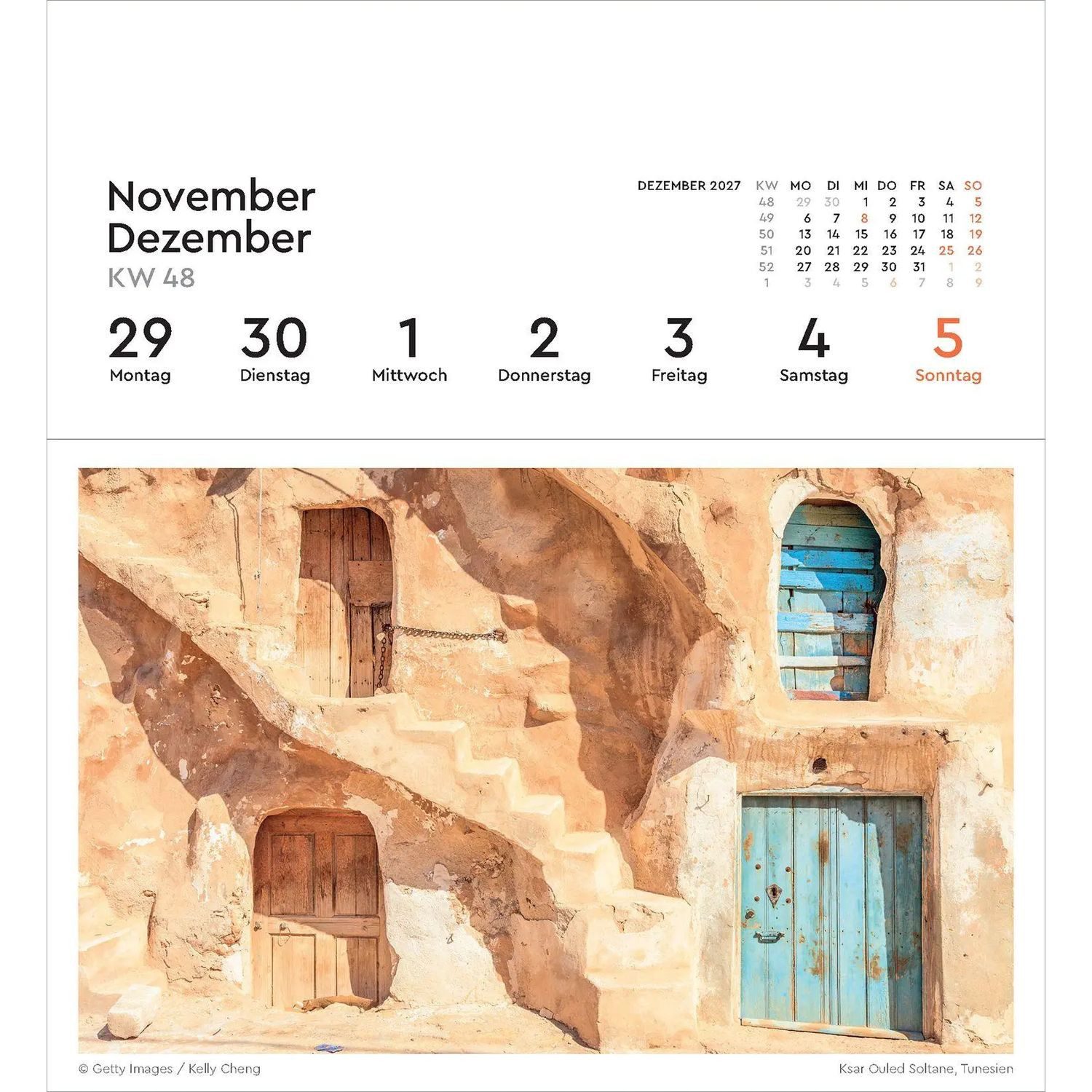KUNTH Tischkalender Türen - KUNTH Postkartenkalender 2027