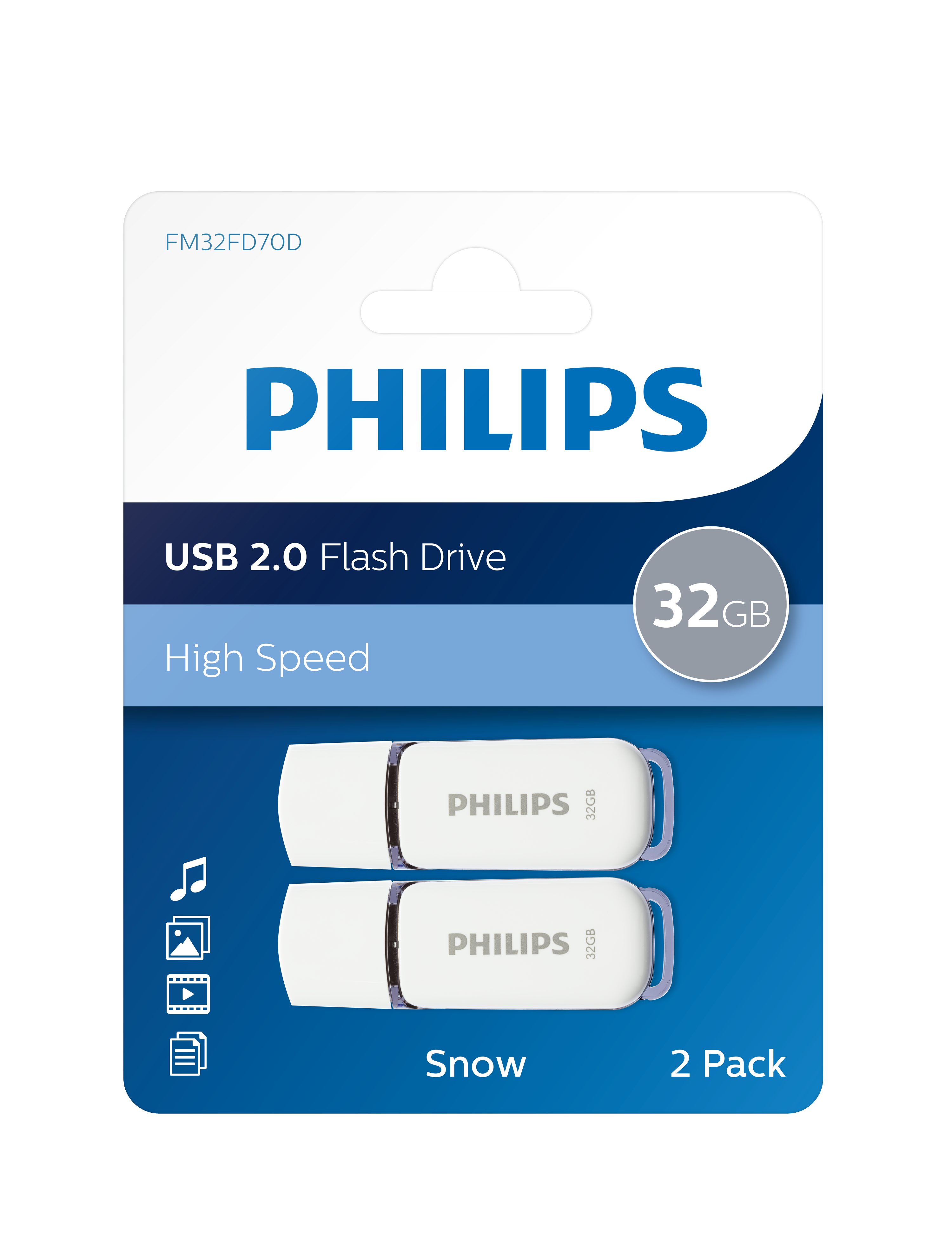 Philips FM32FD70D/00 USB-Stick (USB 2.0, Lesegeschwindigkeit 35,00 MB/s, Shadow Grey®, 32GB, USB2.0, 2er-Pack)