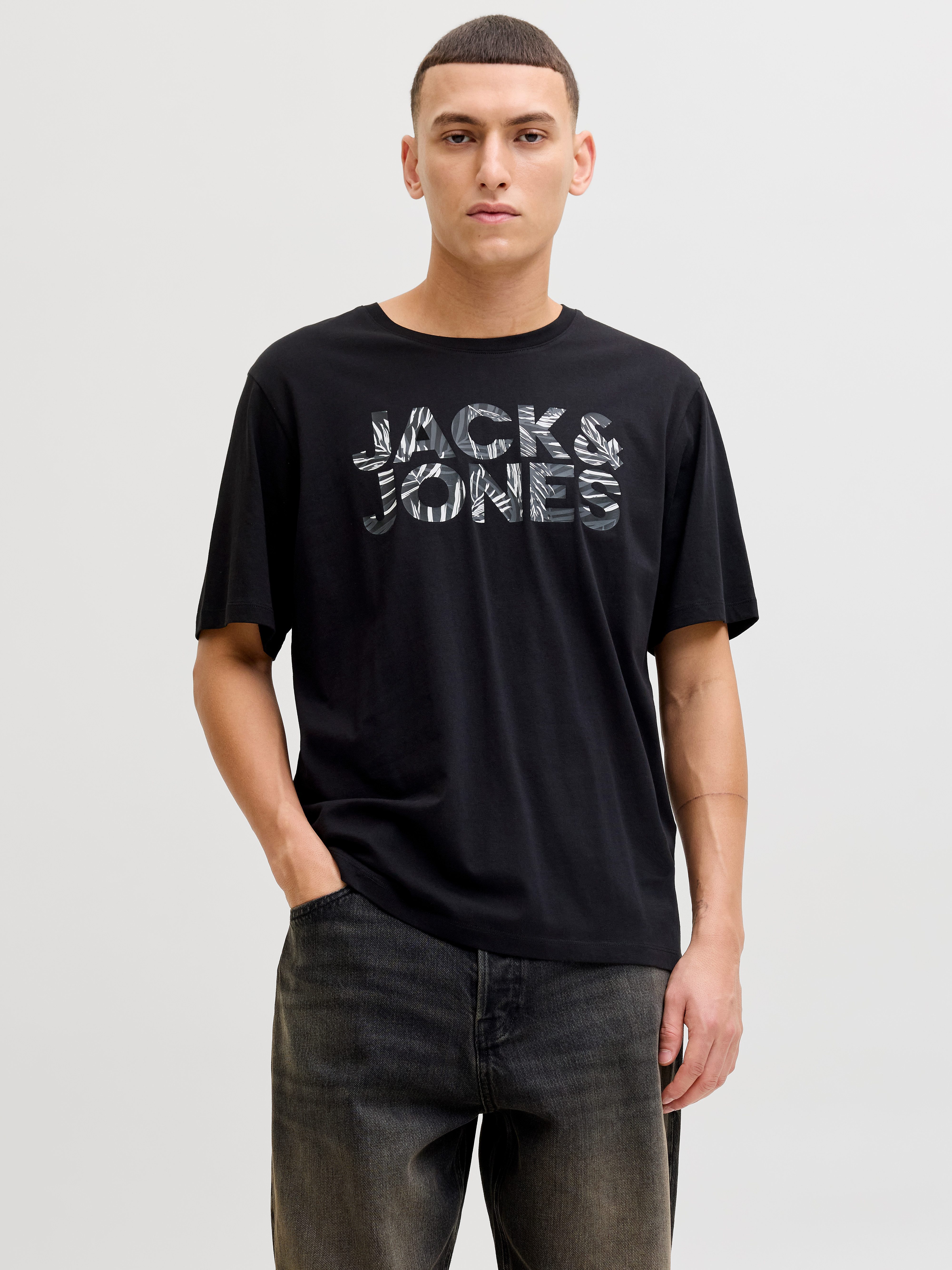 Jack & Jones Kurzarmshirt JJEJEFF LOGO TEE SS SN mit Logoprint