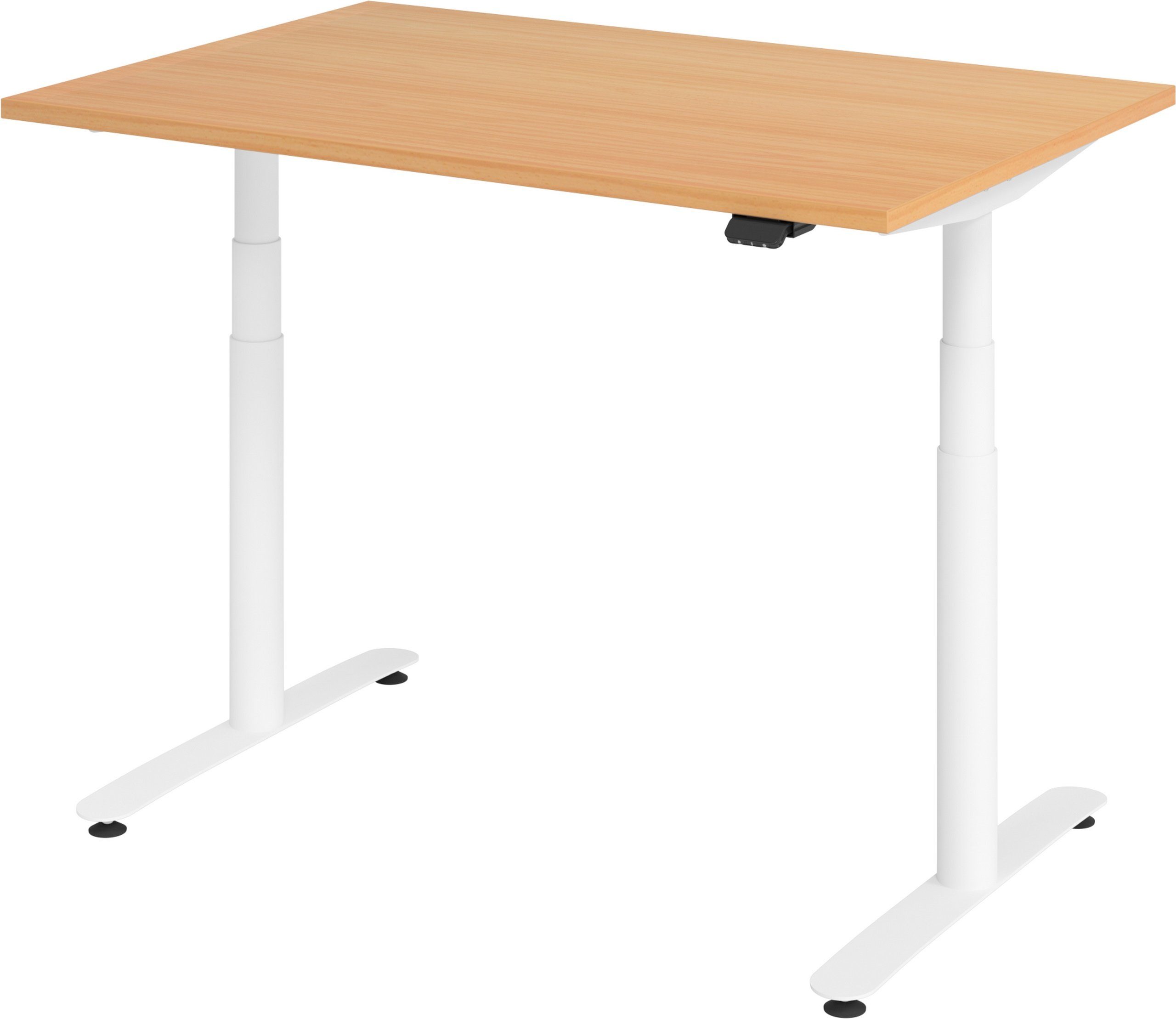 bümö Schreibtisch Schreibtisch elektrisch Weiß Buche x 120 - Bluetooth Gestell: XDLR, & 80 Dekor: Rechteck: App - cm