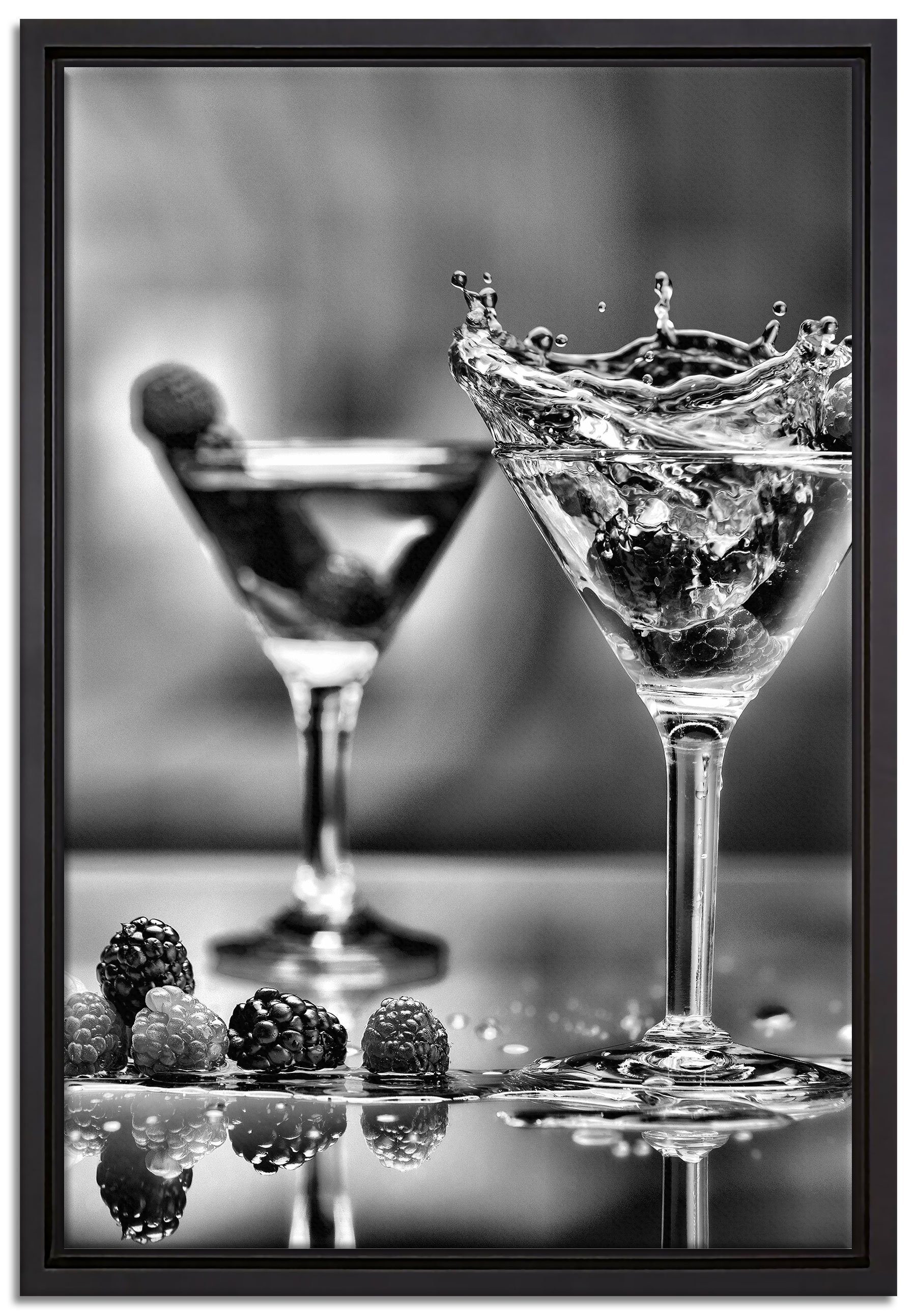 Pixxprint Leinwandbild Coole Cocktails, Wanddekoration (1 St), Leinwandbild fertig bespannt, in einem Schattenfugen-Bilderrahmen gefasst, inkl. Zackenaufhänger