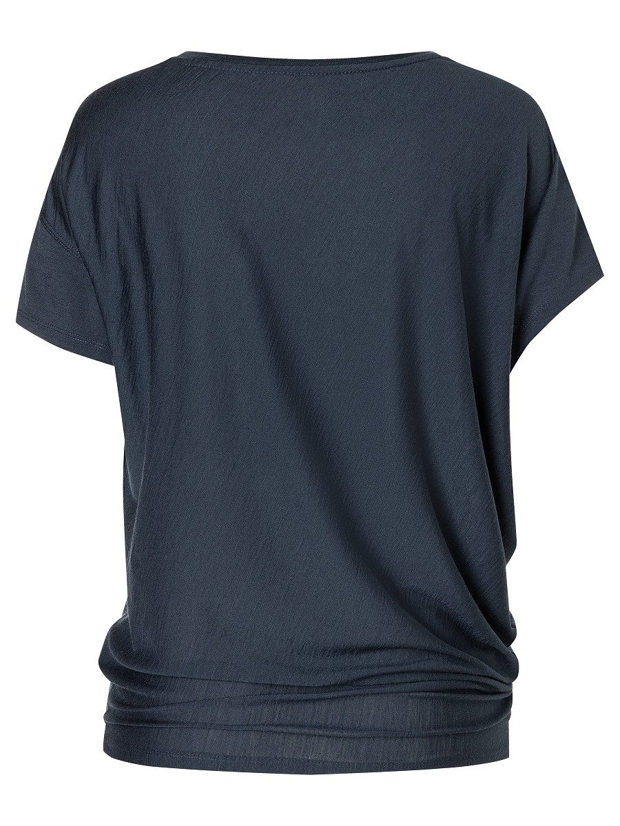 SUPER.NATURAL T-Shirt für Damen, nachhaltig, Merino YOGA LOOSE BIO J TEE asymmetrisches, lockeres Shirt