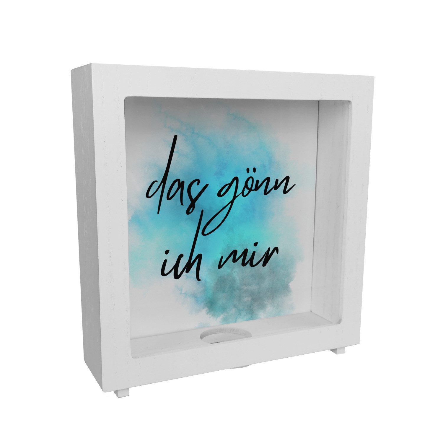 Spardose Das gönn ich mir Rahmen Spardose aus Holz mit Spruch