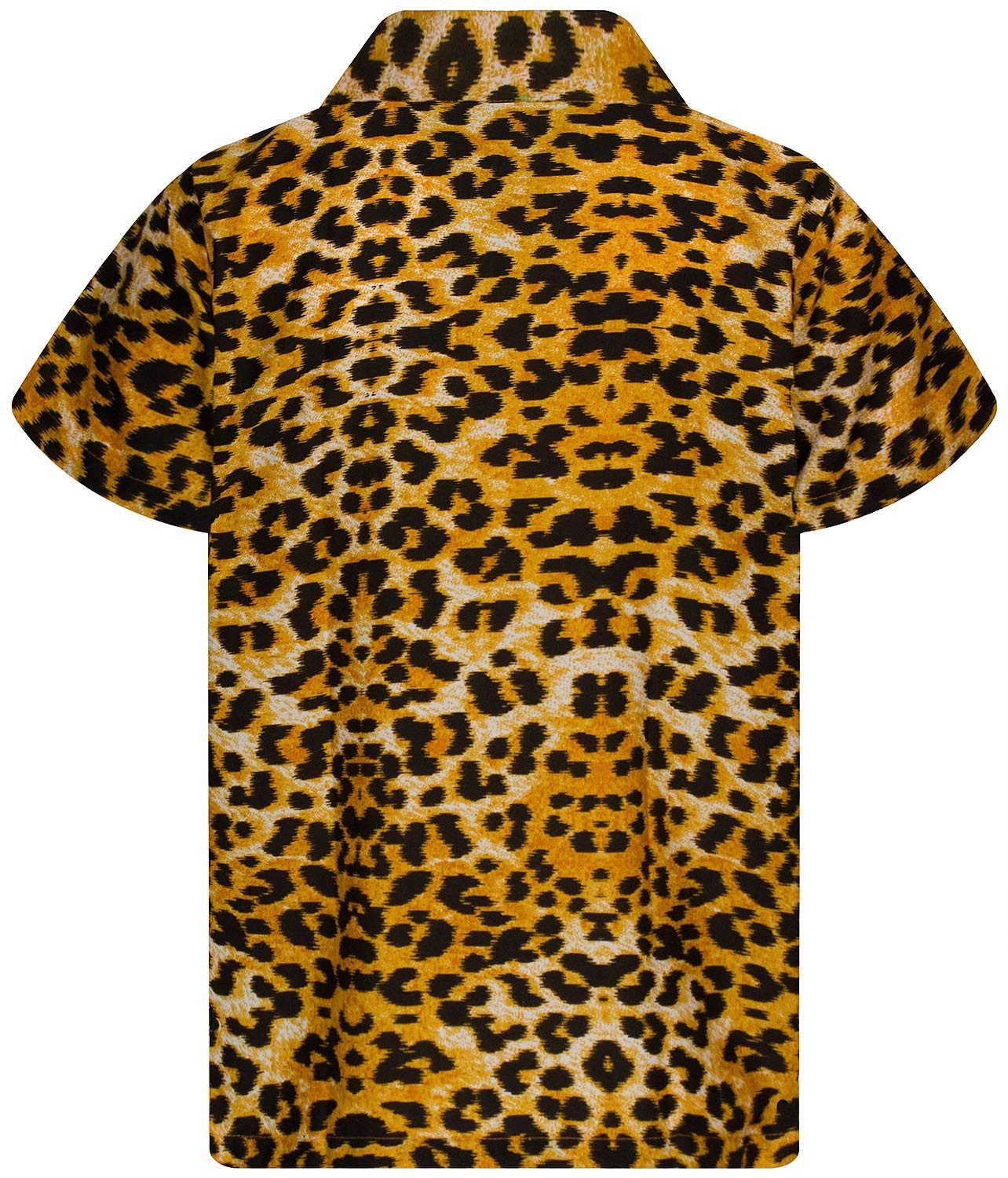 King Kameha Hawaiihemd Leopard Kids Funky Hawaii-Hemd Kinder Kurzarm Front-Tasche Unisex