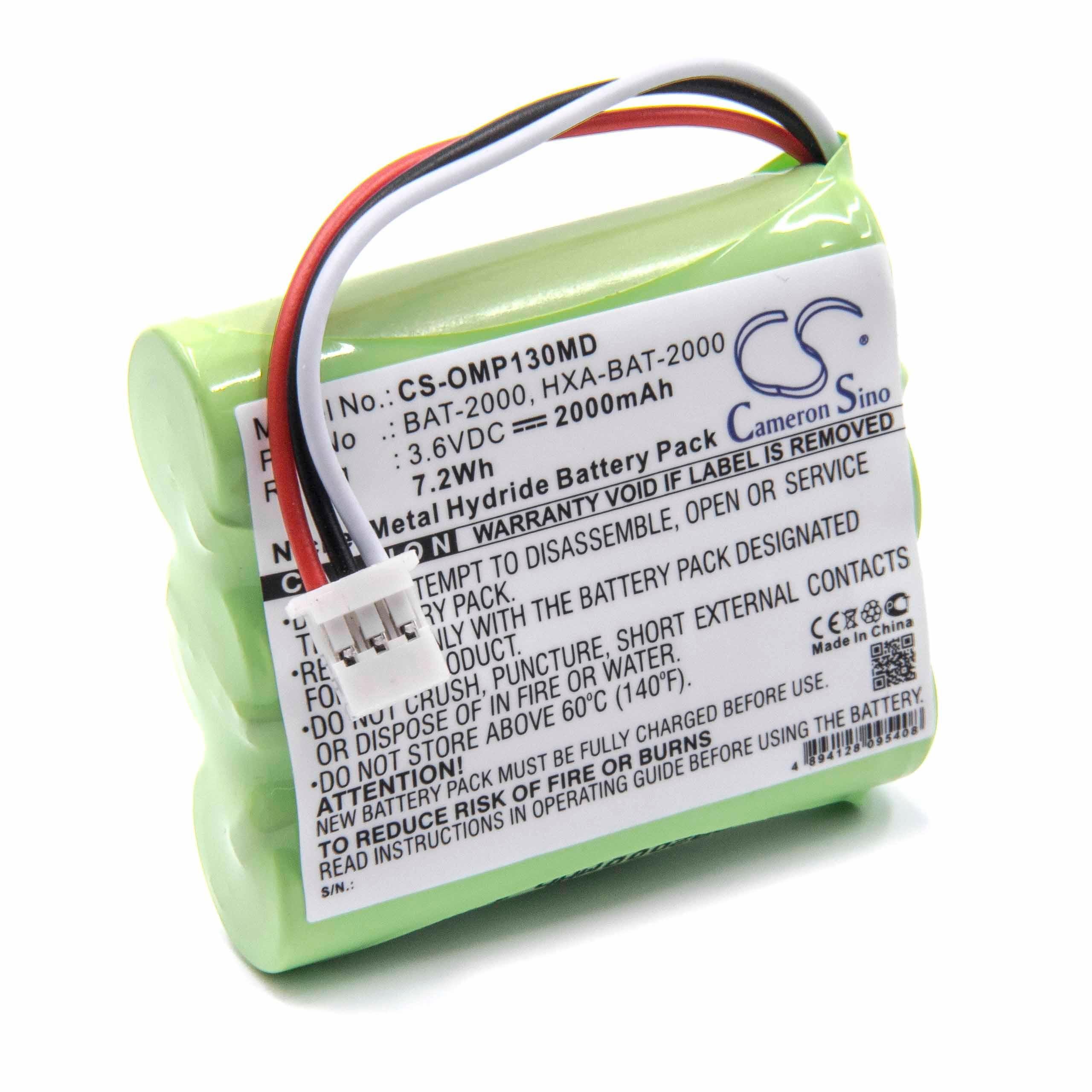 vhbw Akku passend für Omron HBP1300, HBP-1300 Medizin (2000 mAh, 3,6 V, Akku Akku NiMH 2000 mAh (3,6 V, 1 St), Leistungsfähiger Austausch-Akku für Ihr medizinisches Gerät