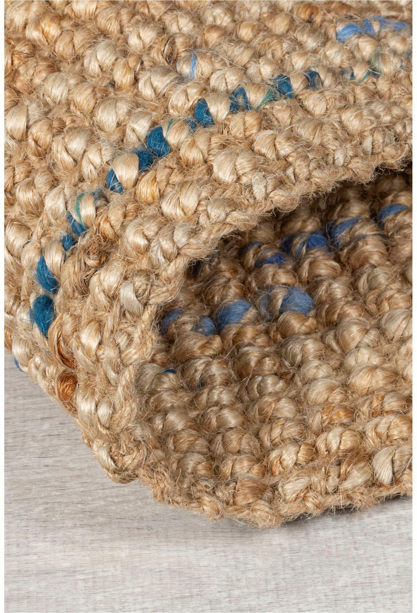 FLAIR RUGS Läufer Jute Boucle, rechteckig, Höhe: 7 mm, aus 100% Jute, mit Fransen, aus Naturfasern