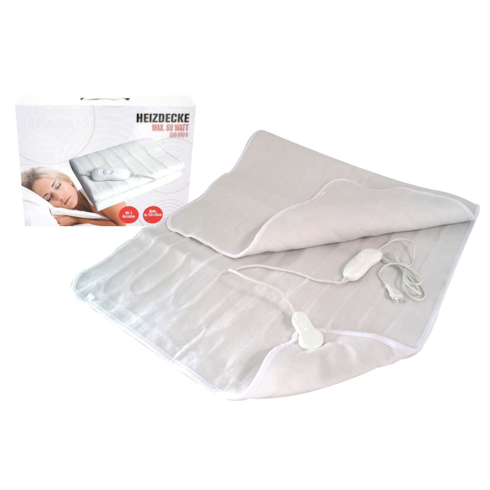HAC24 Heizdecke Elektrische Heizdecke Wärmedecke Decke Sofadecke Kuscheldecke, 60 Watt 150 x 80 cm mit 3 Wärme- Stufen