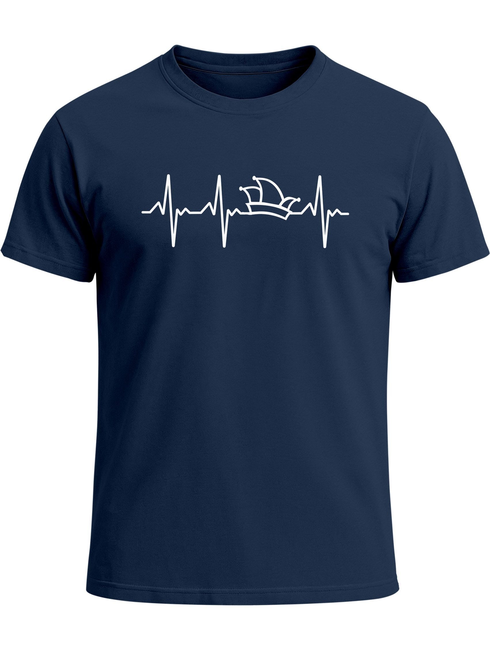 MoonWorks Print-Shirt Herren T-Shirt Fasching Karneval Narrenkappe EKG Verkleidung mit Print