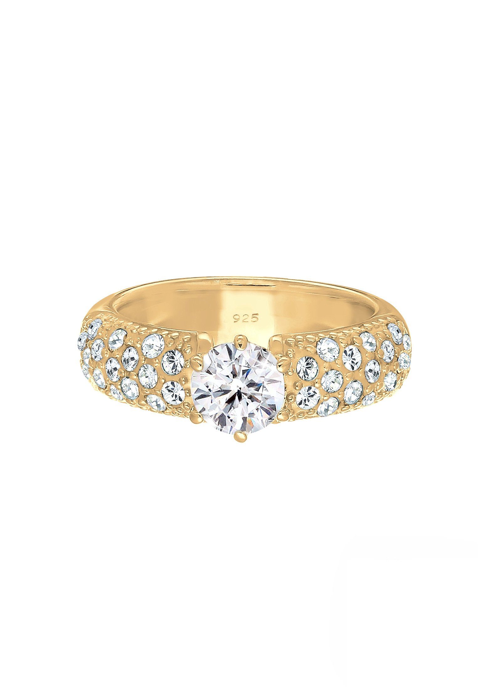 Verlobungsring Elli Silber Verlobungsring Kristalle Premium 925 Gold