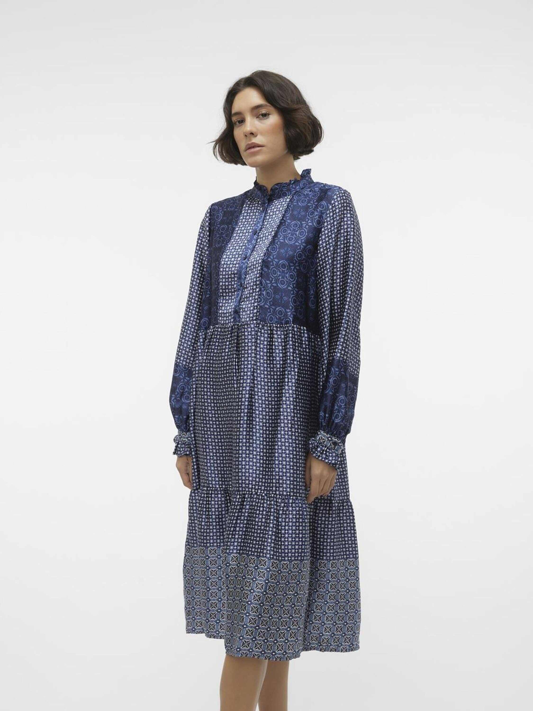 Vero Moda Blusenkleid Levi (1-tlg) Drapiert/gerafft