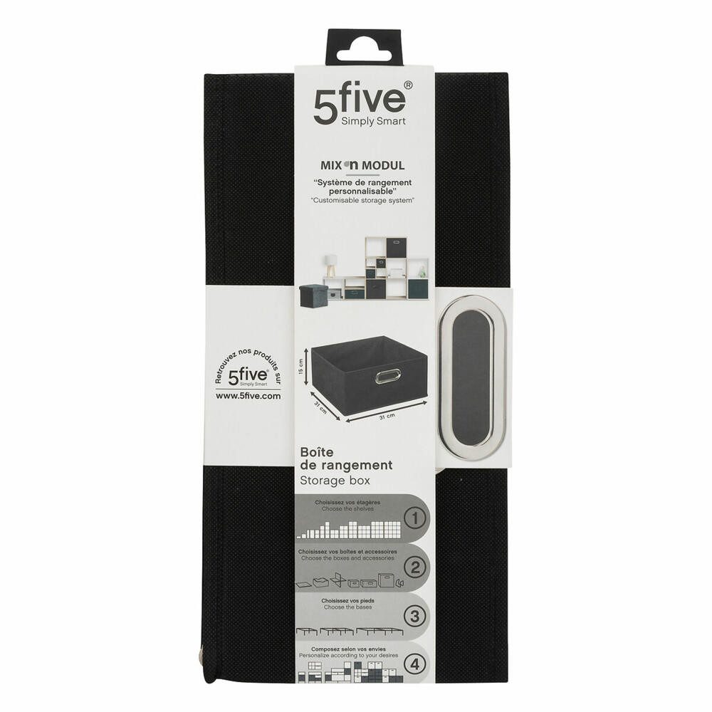 5five Simply Smart Aufbewahrungskorb Mix N Modul, Schwarz, 31 x 15 cm – Bild 3 von 3