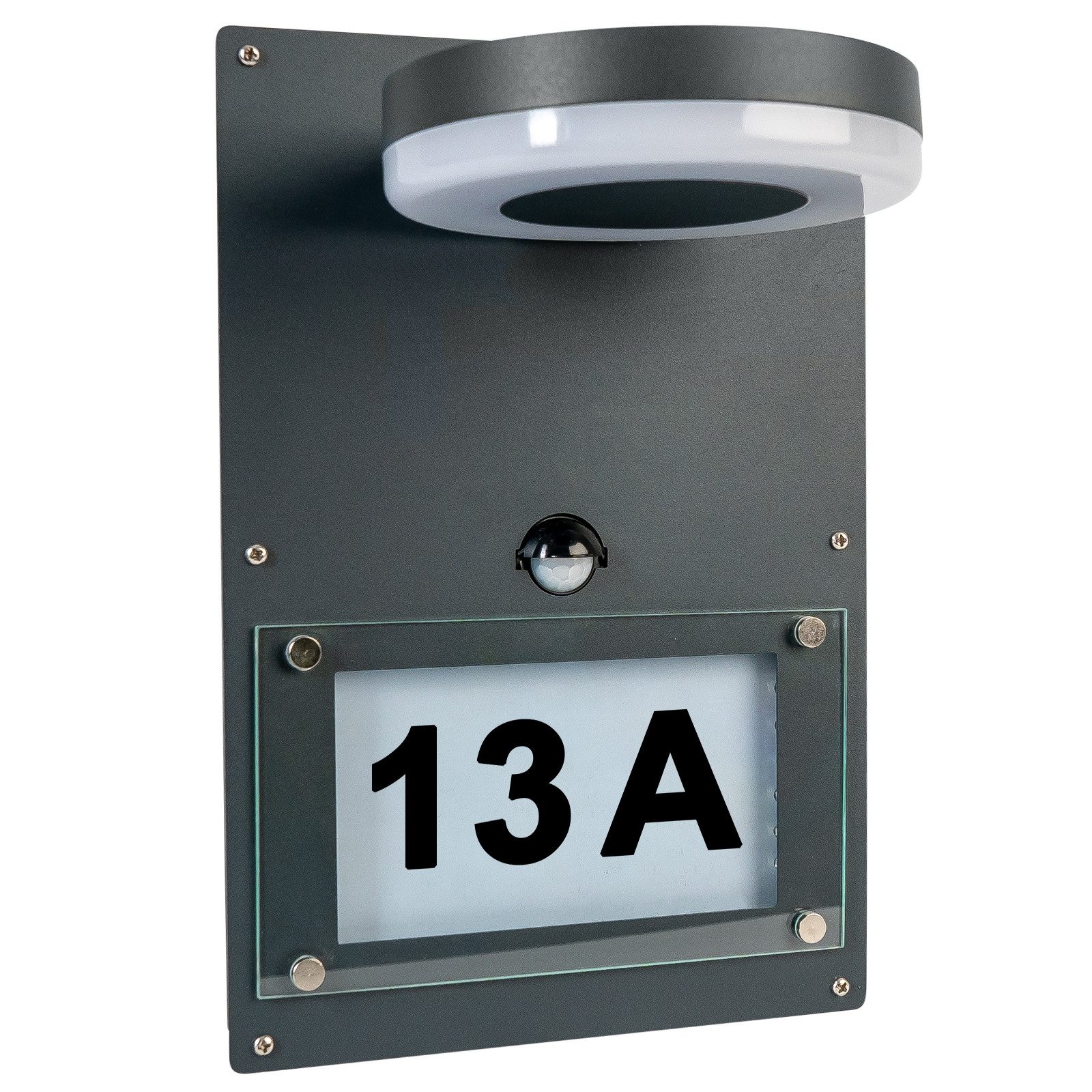 Grafner Wandleuchte Wandlampe Edelstahl mit Hausnummer WL10962 Anthrazit Be günstig online kaufen