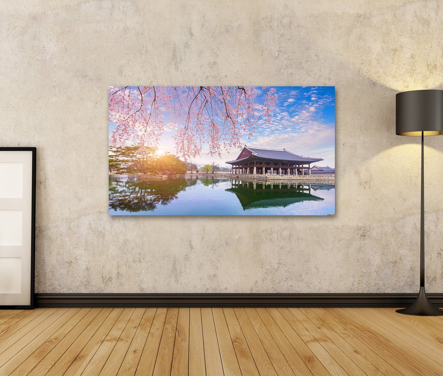 islandburner Leinwandbild Bild auf Leinwand Gyeongbokgung Palast Mit Kirschblütenbaum Im Frühjah