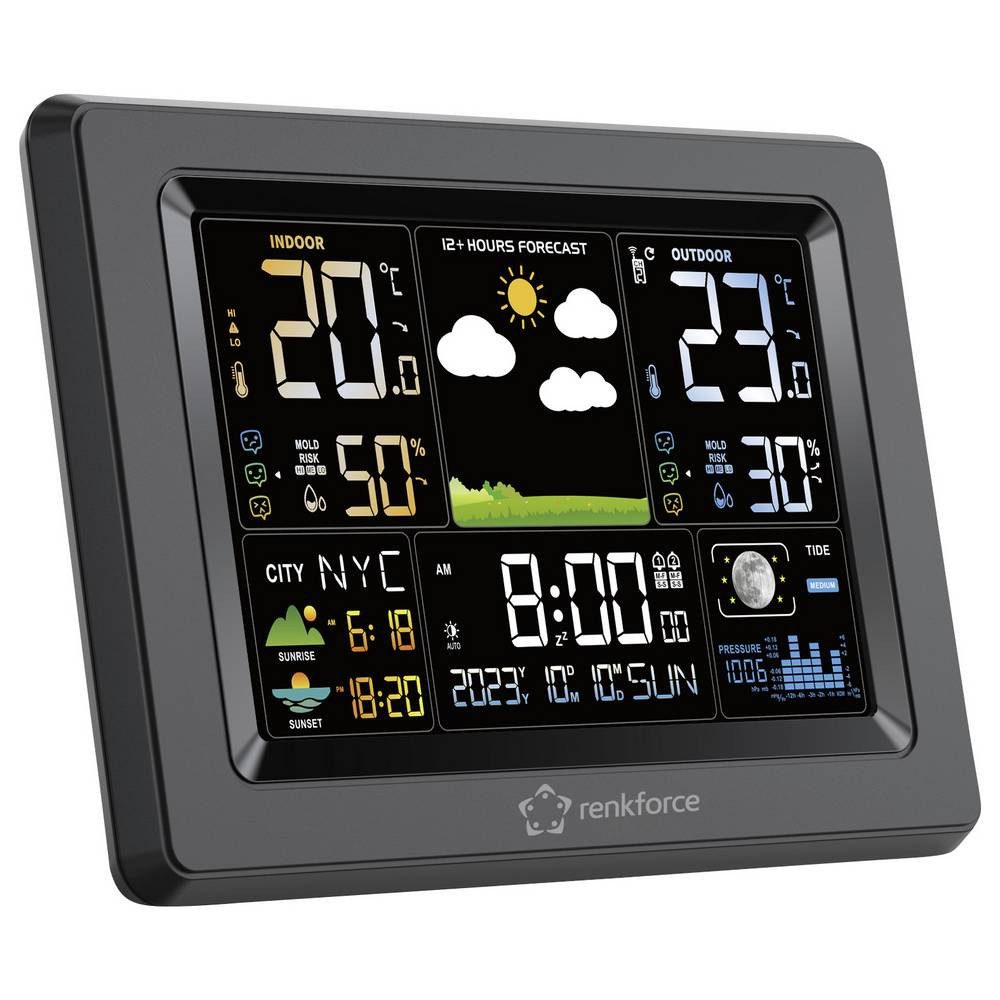 Renkforce RF-4883630 Digitale-Wetterstation Anzahl Sensoren max. 3 Wetterstation
