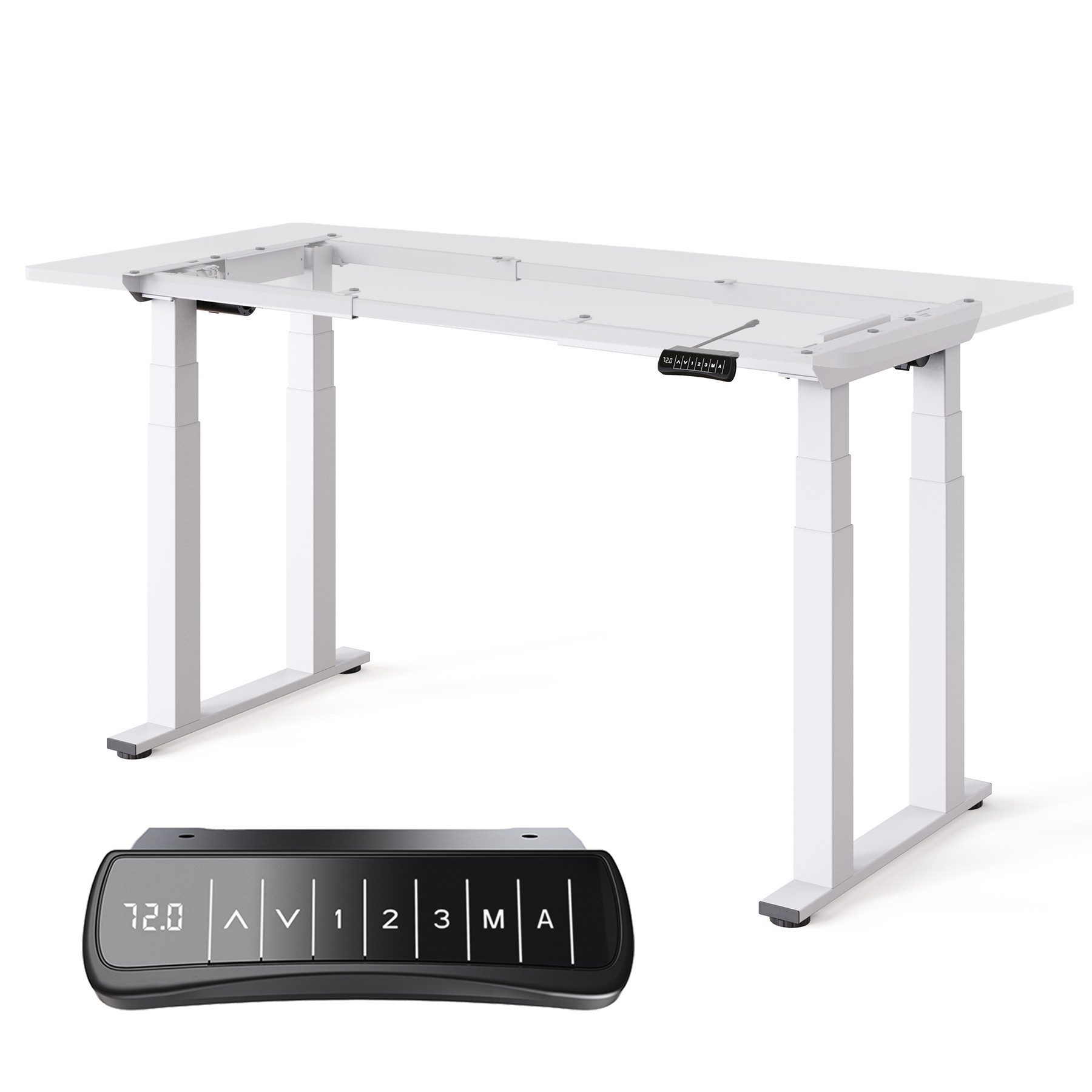 DESKSPACE Tischgestell Titan - Elektrisch höhenverstellbarer 4-Bein-Schreibtisch (Einzeltisch), Elektrisch höhenverstellbar, Dual-Motor, USB, Memory, 200 kg tragfähig