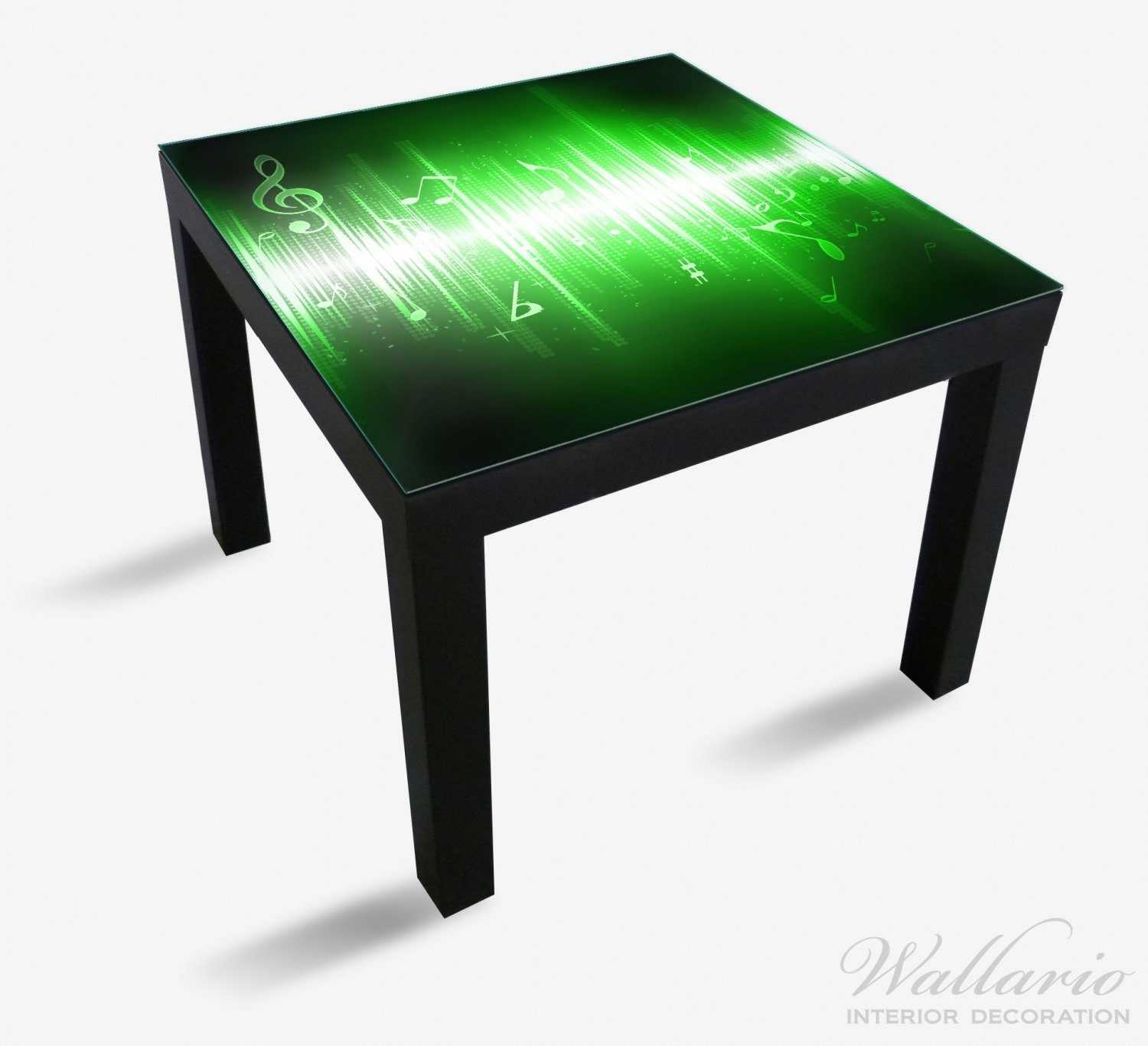 Wallario der Lack St), Grüne Noten Tischplatte geeignet Tisch Musik (1 Ikea für