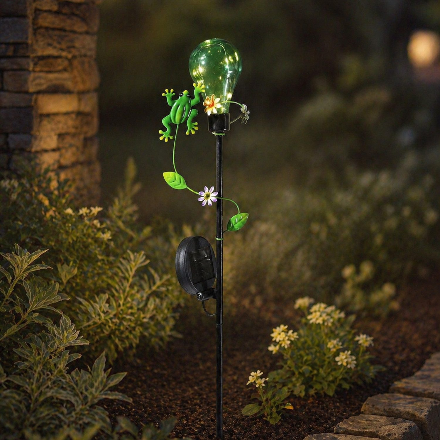 MARELIDA LED Solarleuchte LED Solar Gartenstecker Frosch Garten Balkon Deko Erdspieß H: 84cm, LED Classic, warmweiß (2100K bis 3000K)